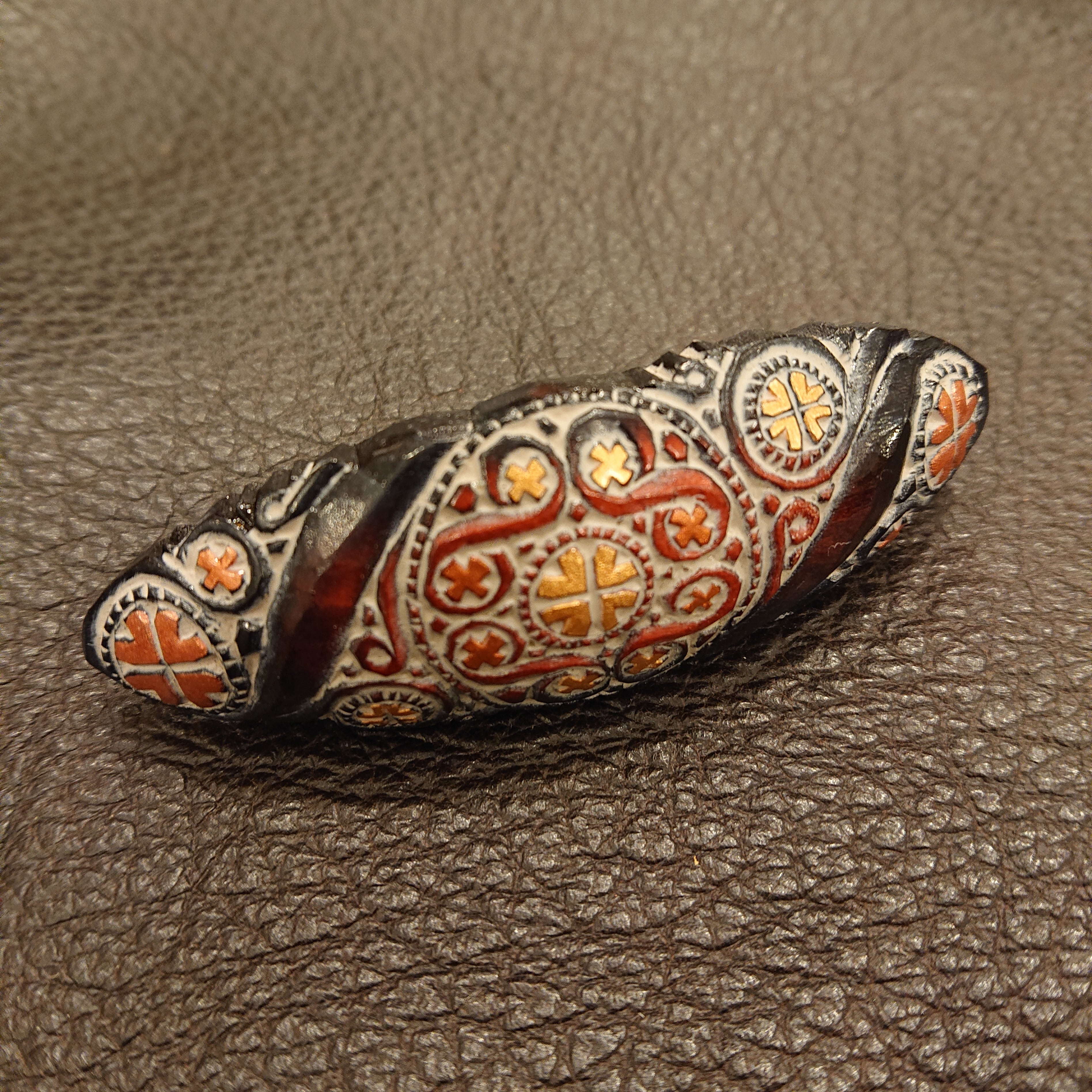 Sサイズ アイヌ文様彫り バレッタ(JU) | 木になる店 サンラマント