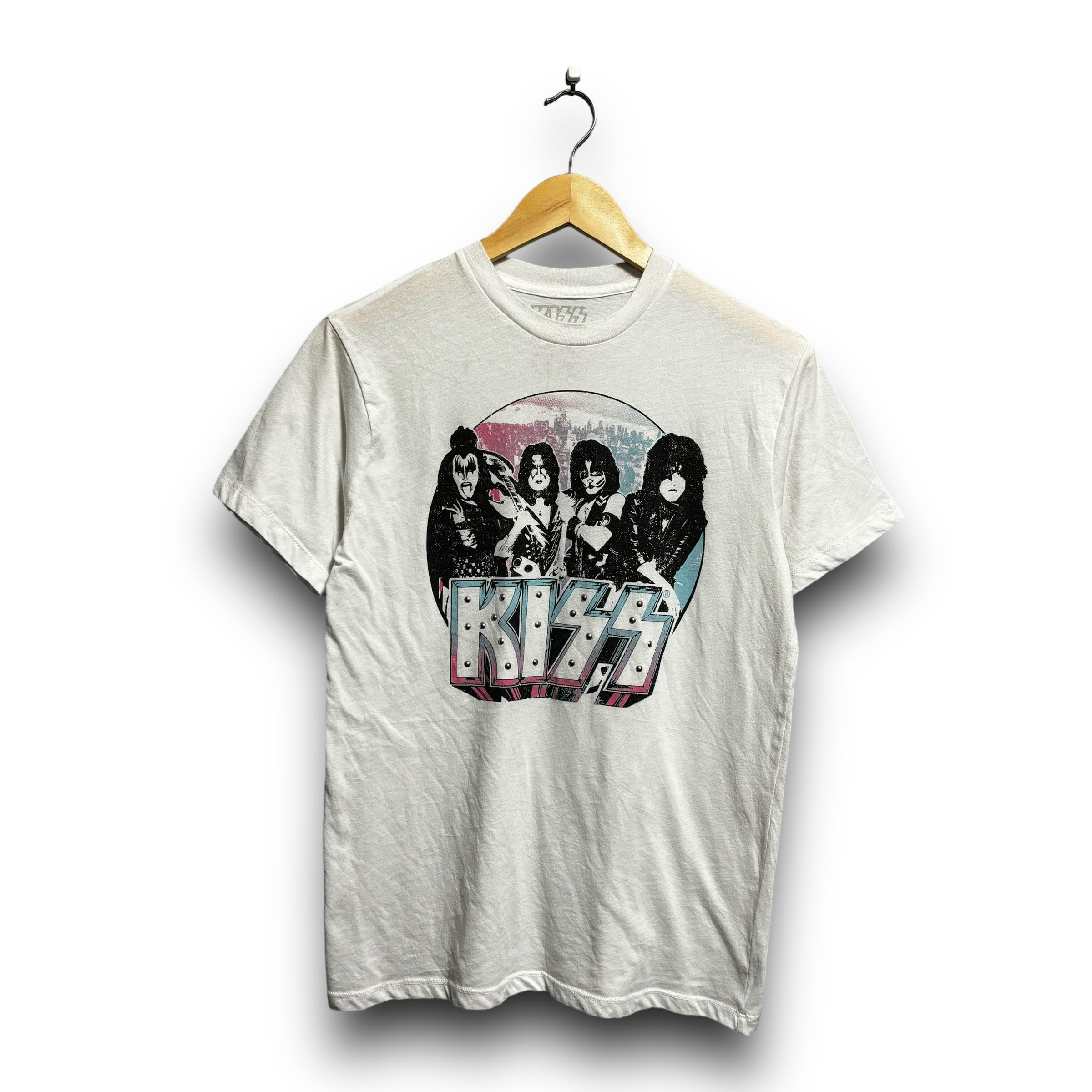 S】KISS キッス バンドTシャツ バンT ミュージックTシャツ 白T ピチT