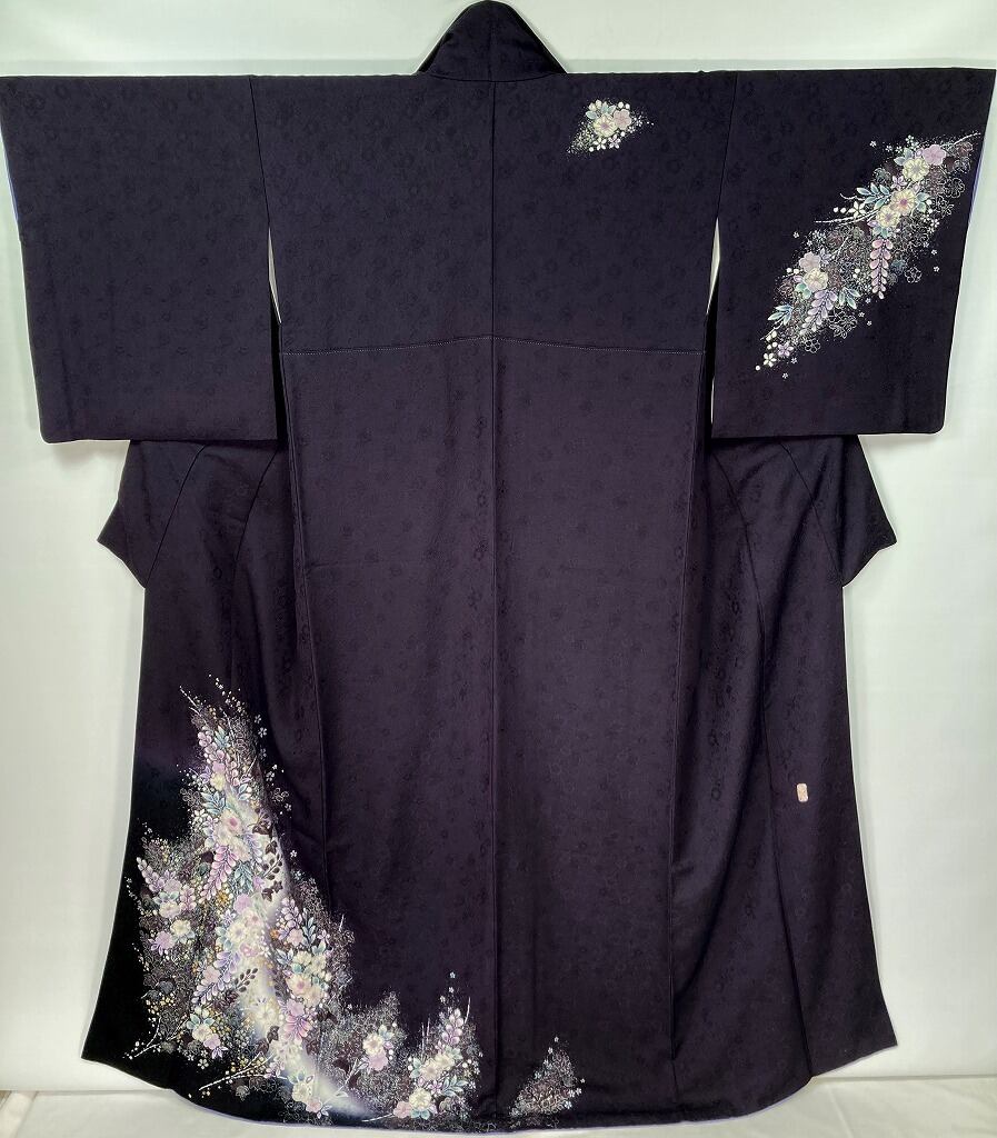 翠山工房 辻が花 絞り トールサイズ やまと誂製 美品 訪問着 正絹 紫