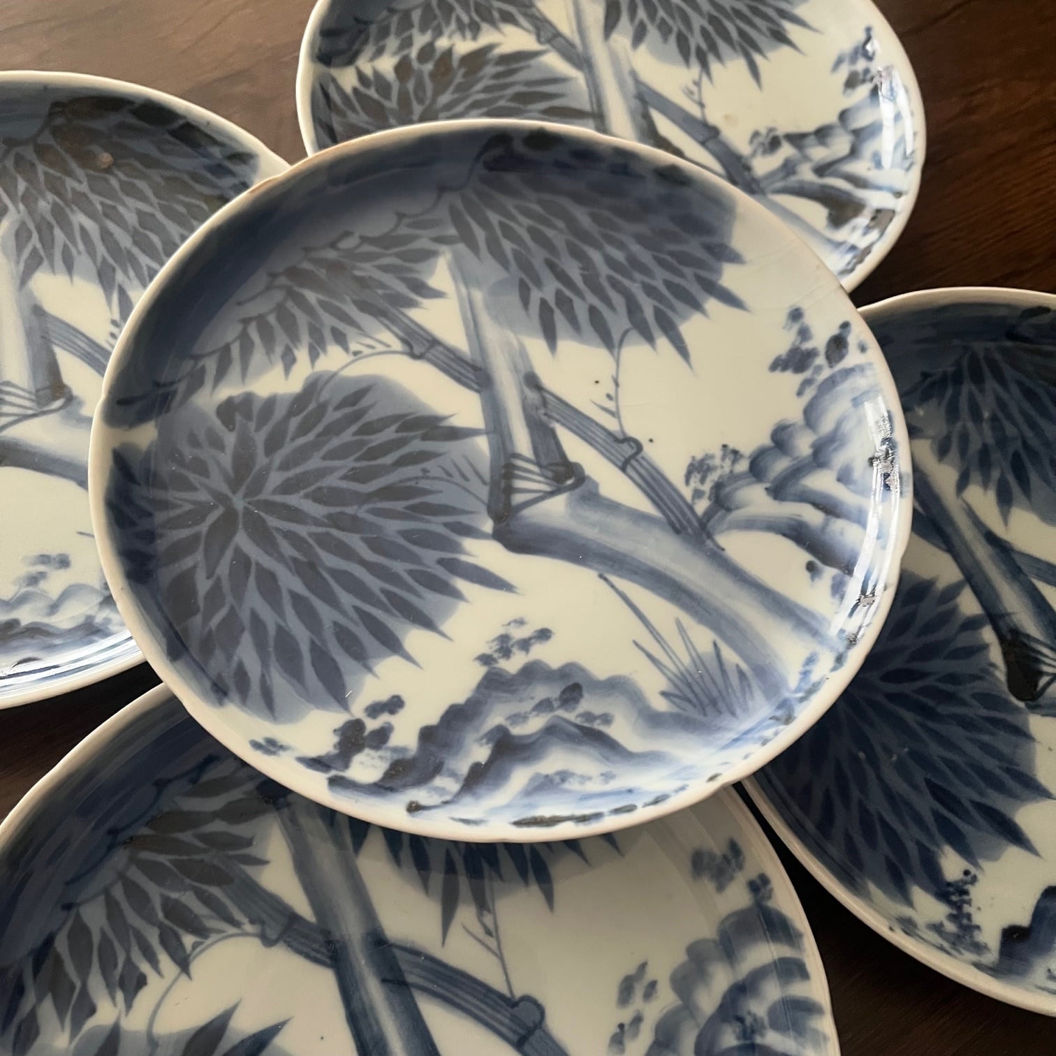 古伊万里染付5枚皿 | 古美術 希 のぞみ 美術・デザイン事務所