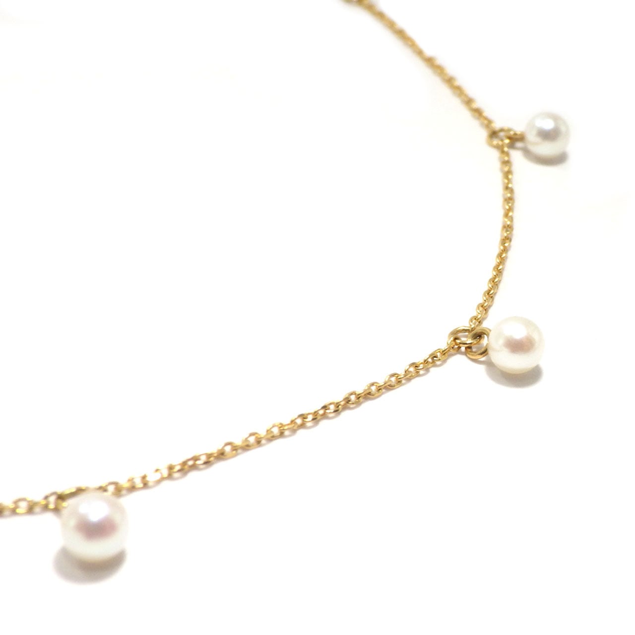 K18YG アコヤ真珠ベビーパールネックレス 5ピース 3.0－3.5mm