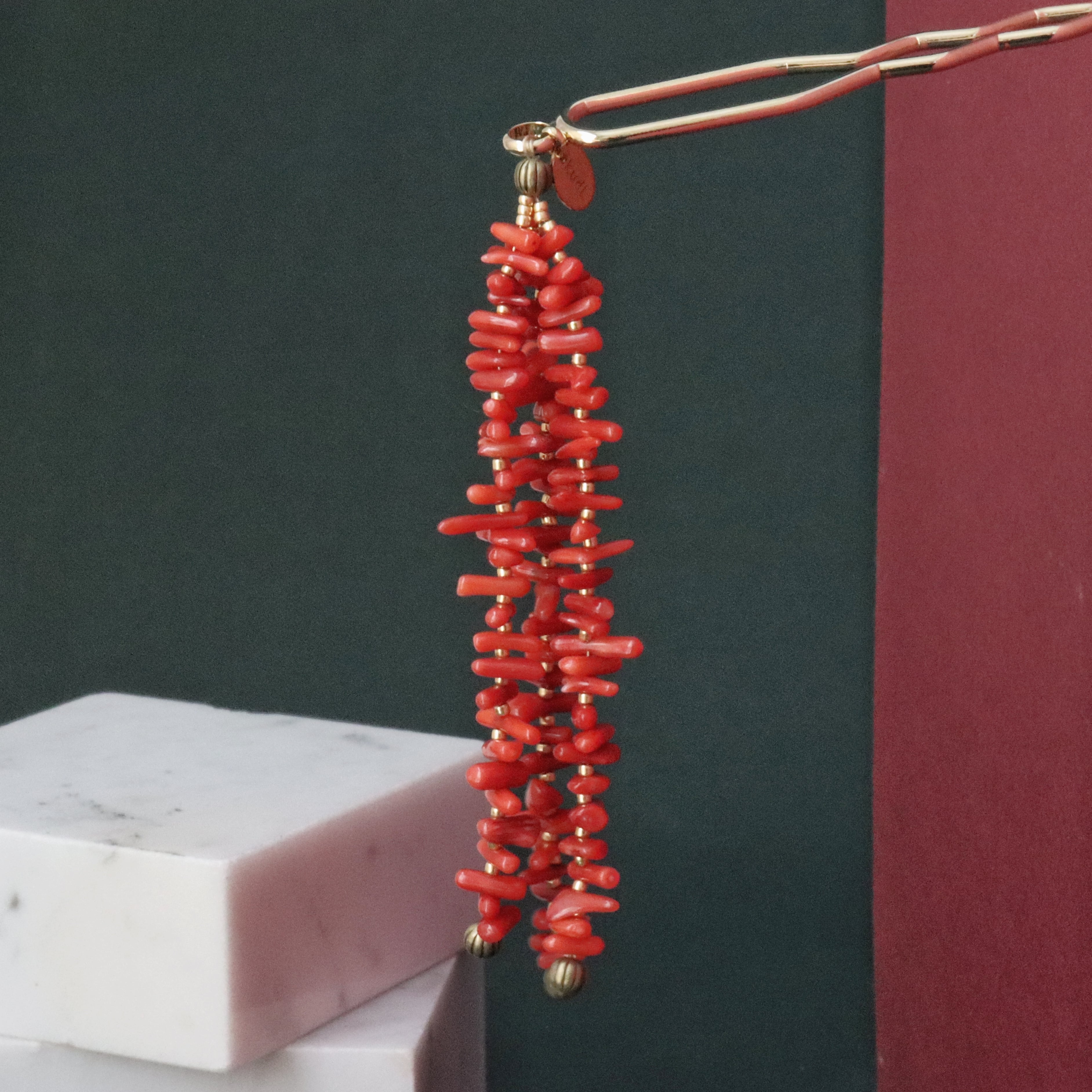 ビラ簪 ー 赤珊瑚(染め) | kudk