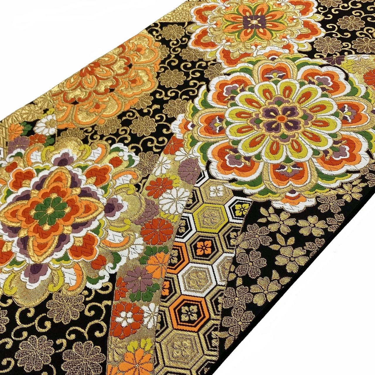 坂東三津五郎 袋帯 六通柄 正絹 源氏香 吹き寄せ 春秋 桜 未使用 イ