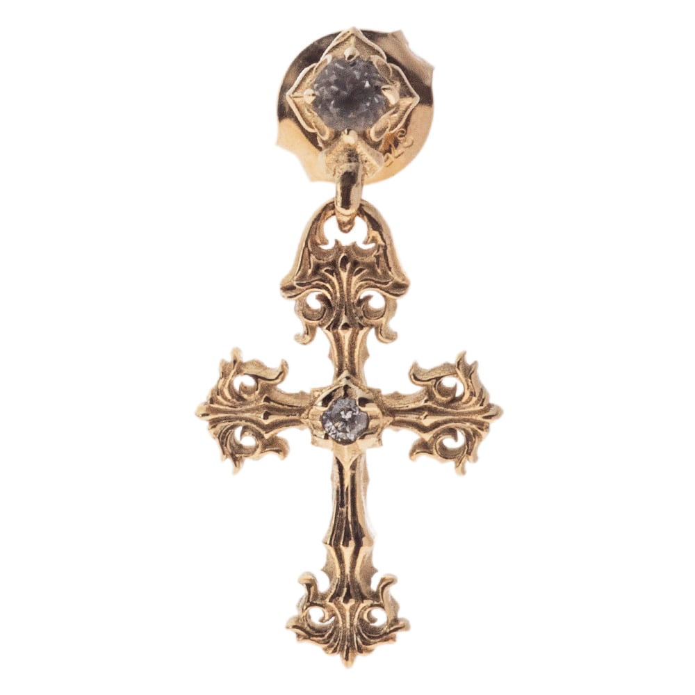 直営限定ダイヤモンドゴールドクロスピアス 片耳用 ACE0206 Limited