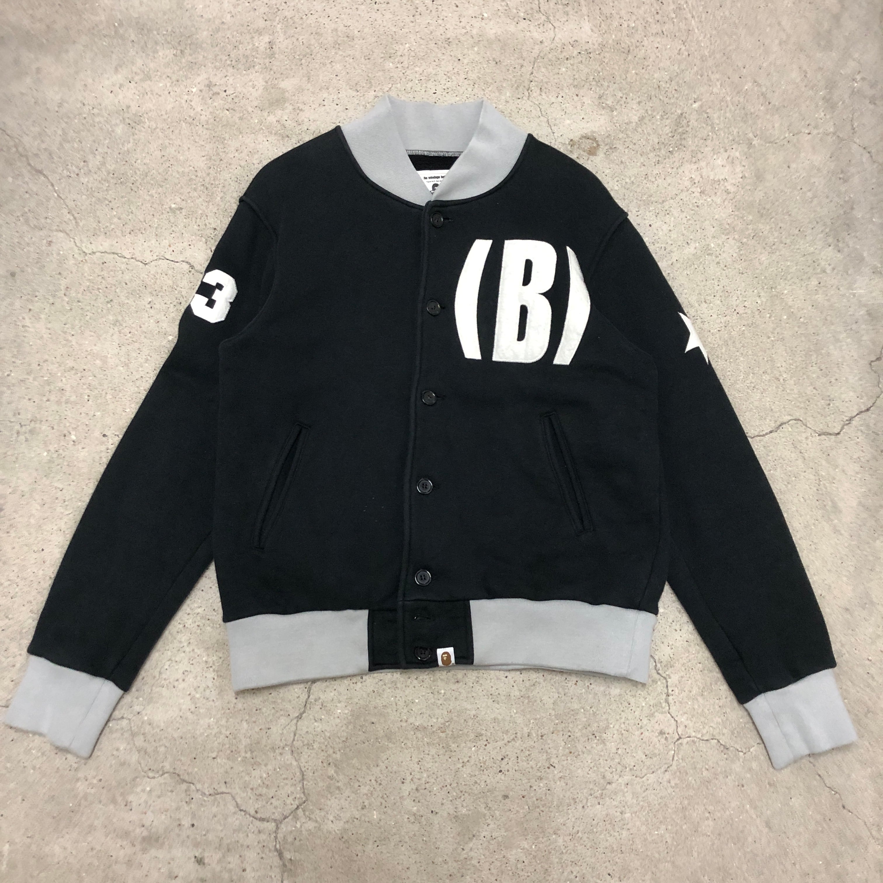 90～00s A BATHING APE/Sweat Varsity Jacket/ソルジャータグ/M