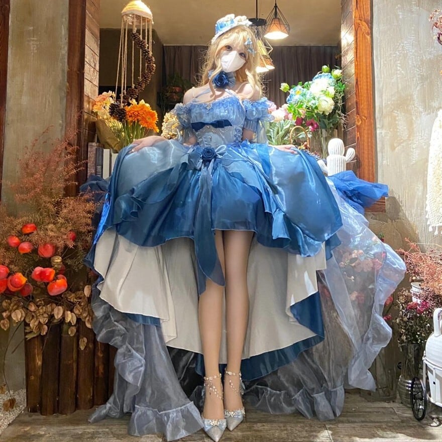 ロリィタドレス ロングドレス トレーン付き プリンセスドレス パーティ