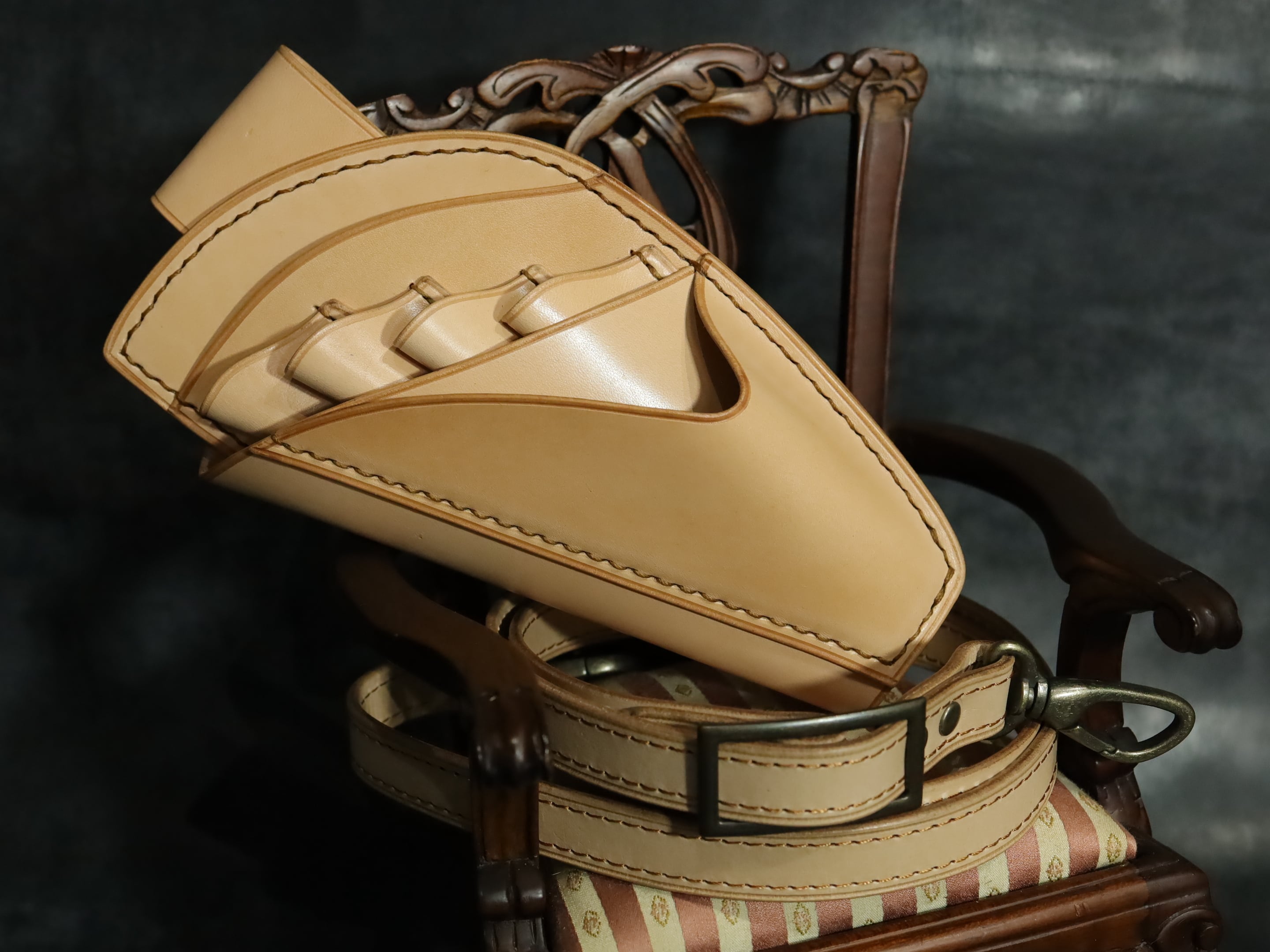 生成り】本革高級シザーケース | Haruleather