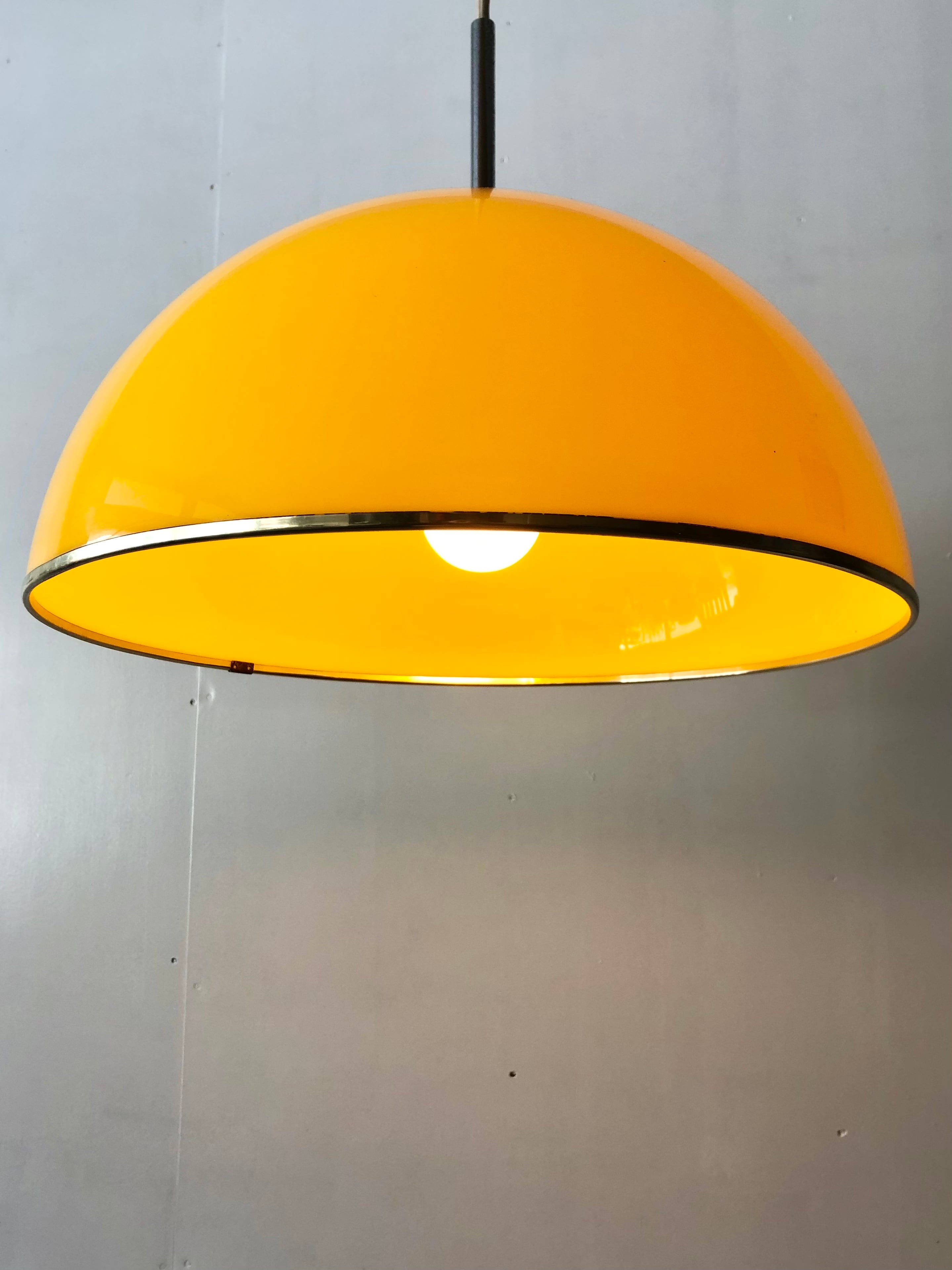 昭和レトロ レトロポップ ペンダントライト 黄色 レトロ照明 吊り下げ