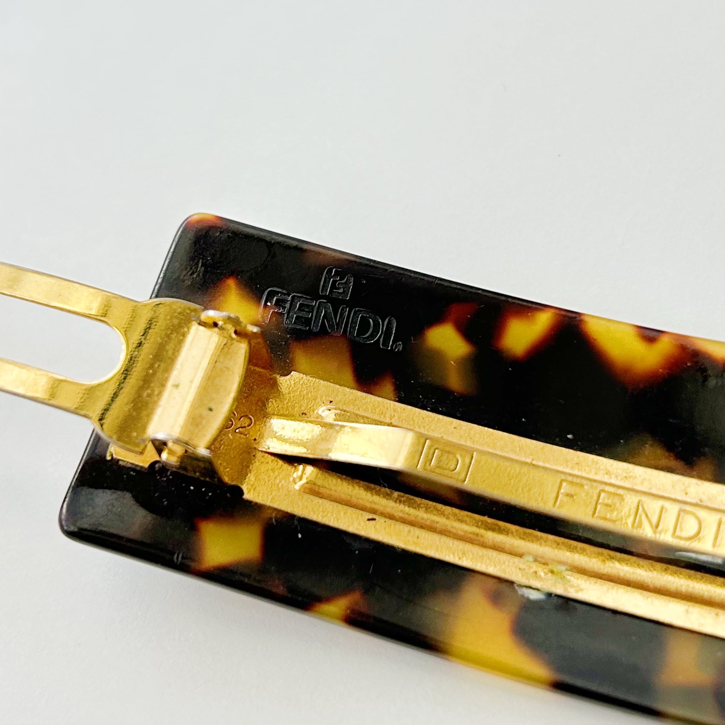 F6279】FENDI べっ甲ロゴバレッタ/フェンディ/ヘアアクセサリー