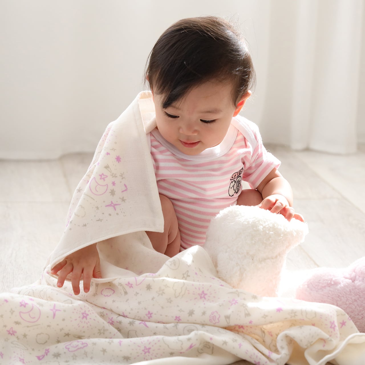 星空ブランケット / パープル（MKB-022）*mokmok chan baby | もくもく