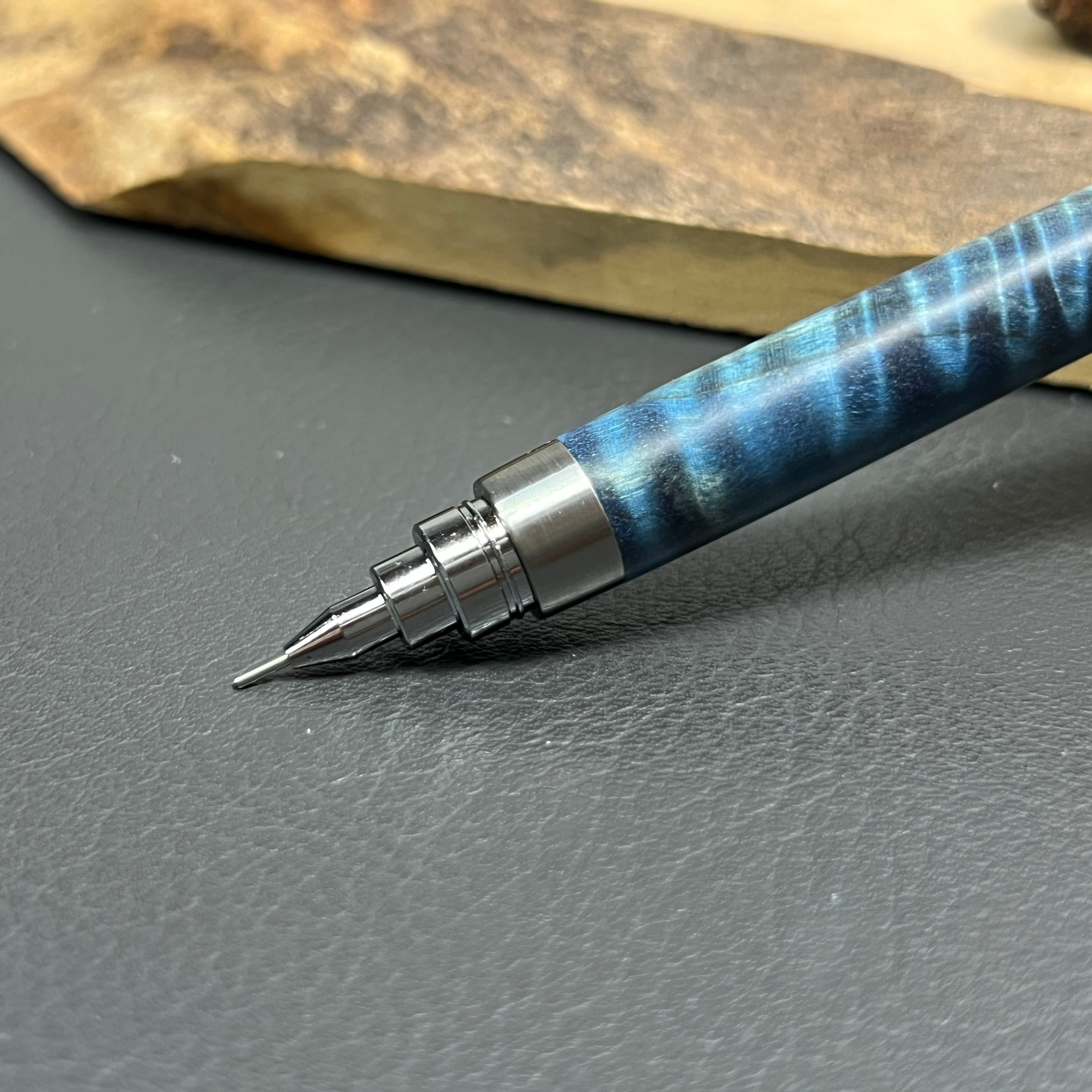 178栃トラ杢スタビ 木製シャーペン 最強低重心 ステンレス | handwood