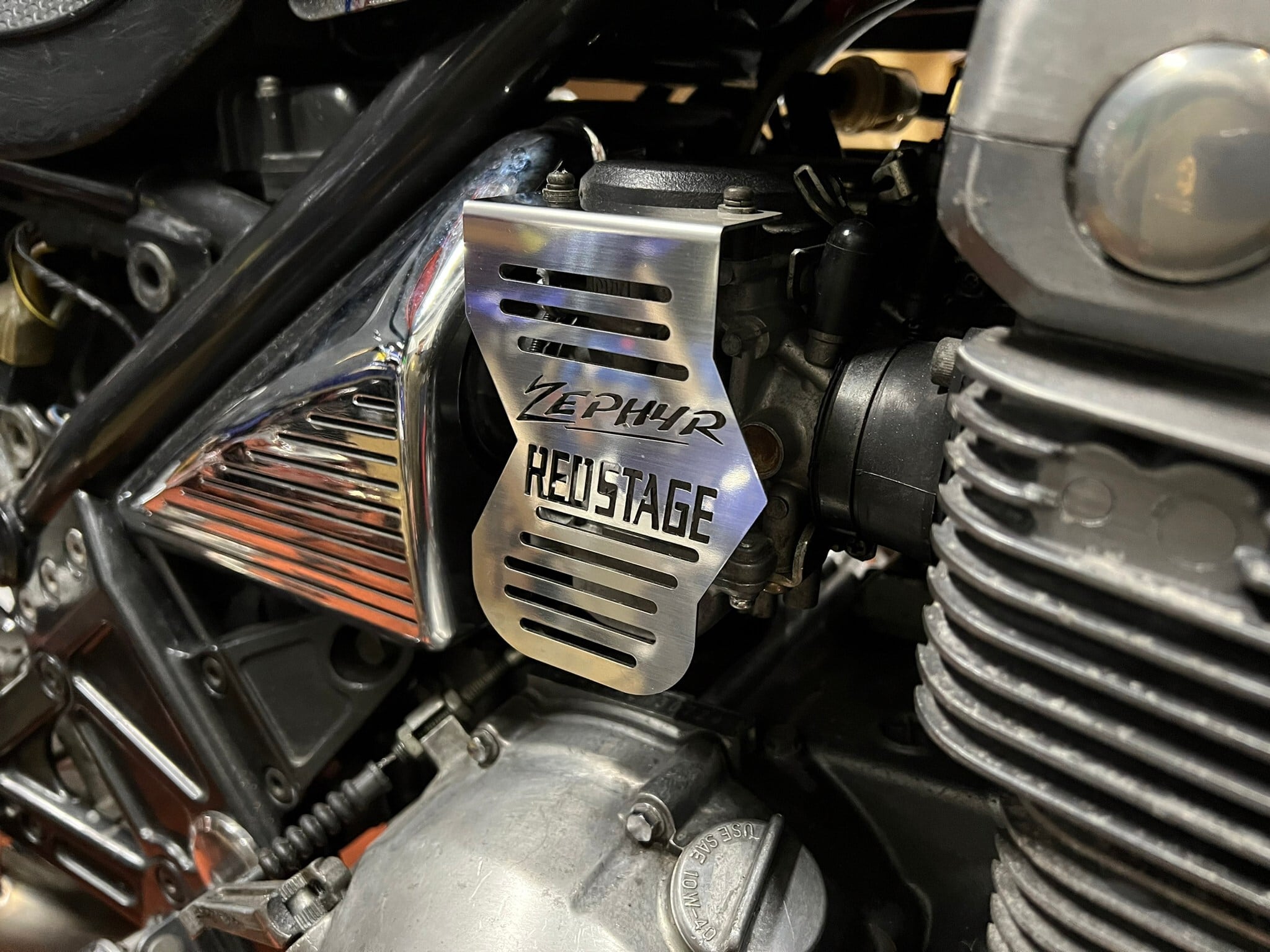 オリジナル キャブカバー ゼファー400/x用 (鏡面ステンレス製) ZEPHYR