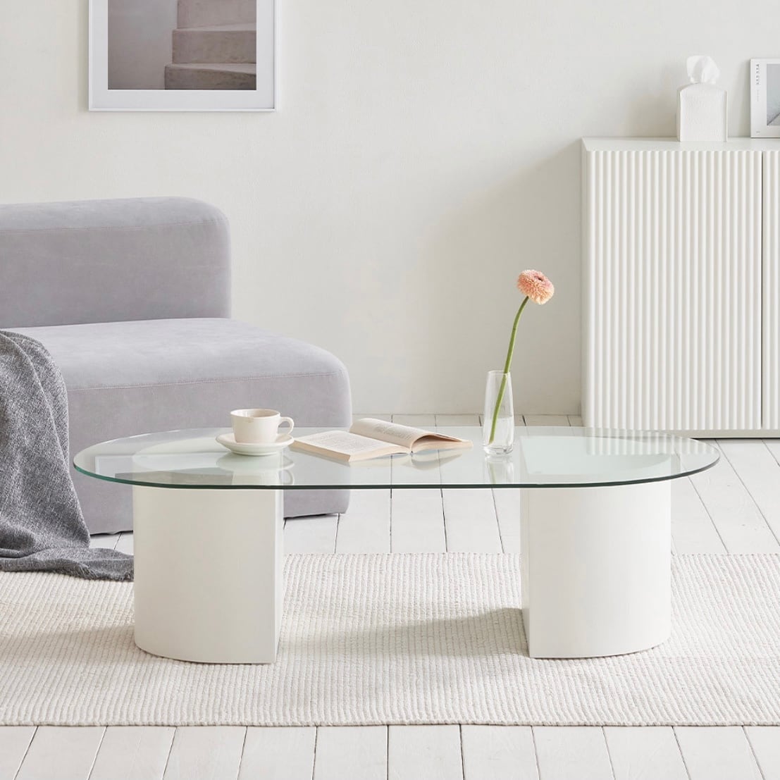 lian sofa tea table / リアン ソファー ティーテーブル ガラス