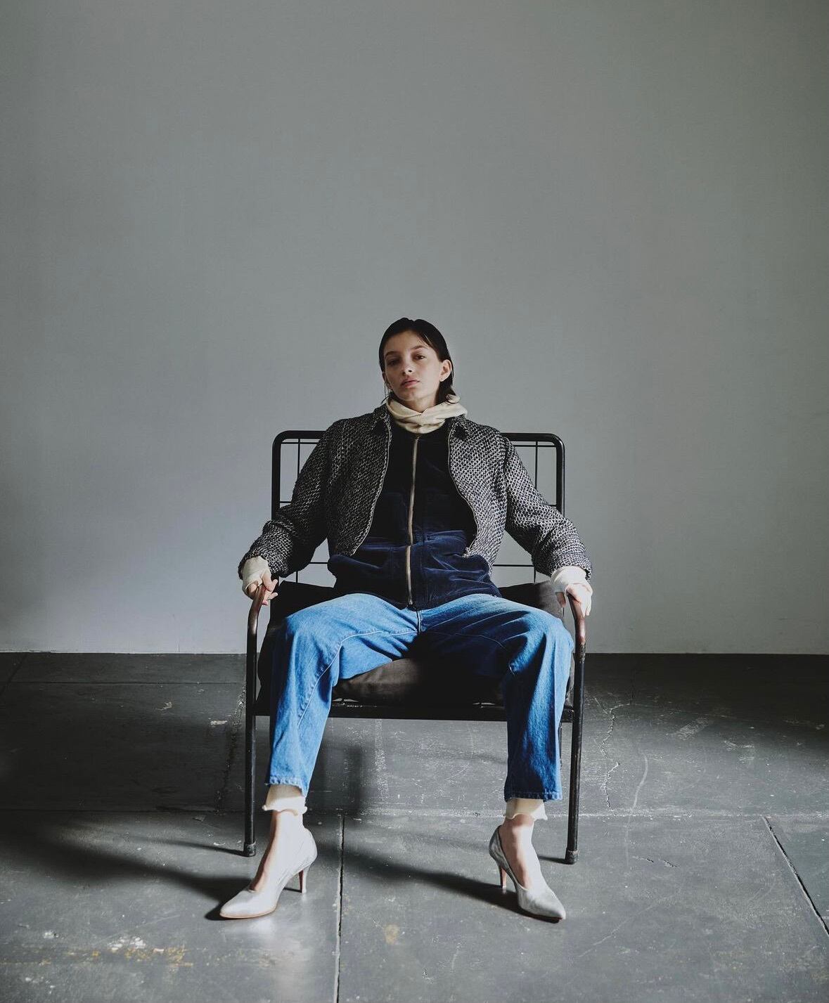 BISOWN]MIX TWEED×VELVETEEN SHORT ZIP BLOUSON | YES-姫路の美容院と