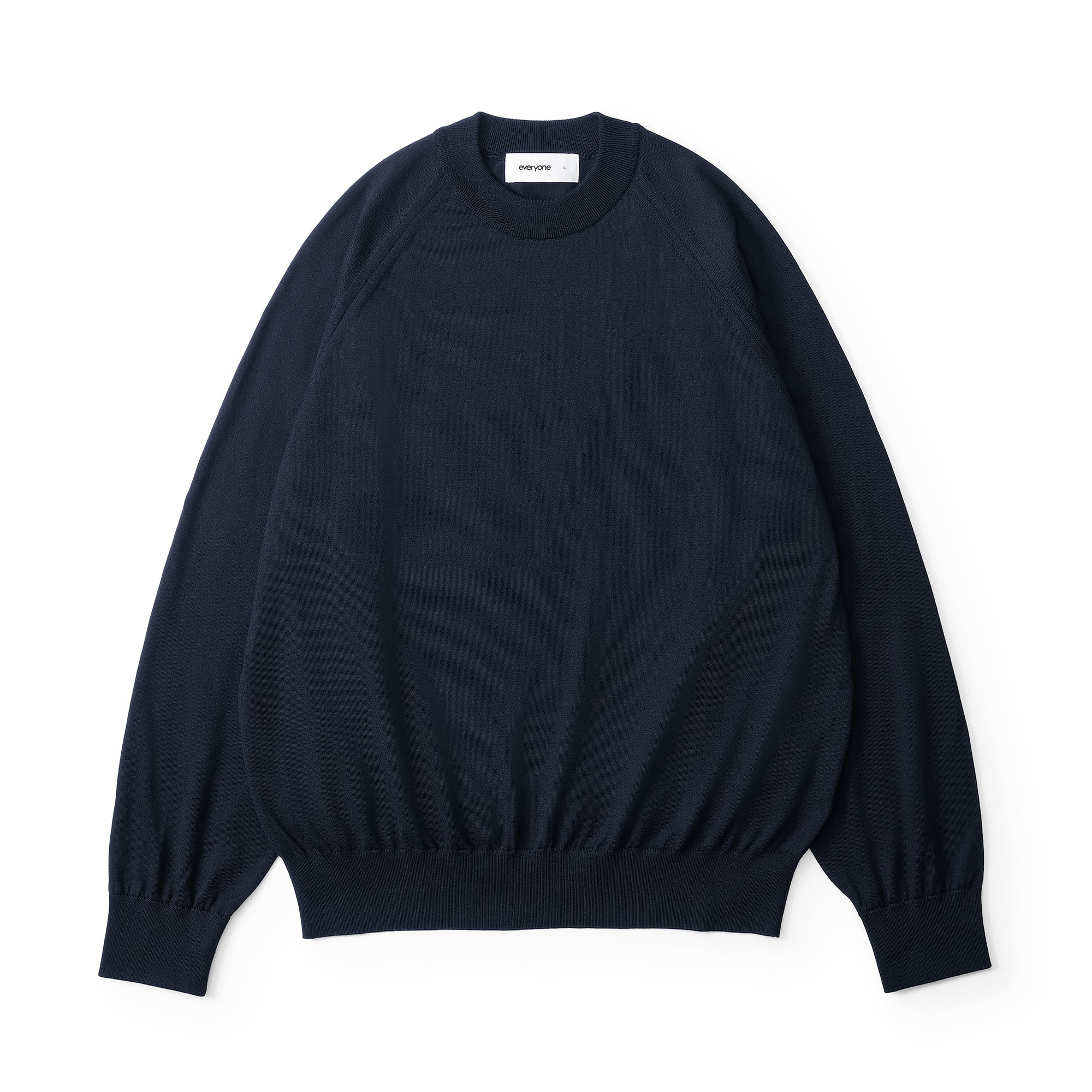 everyone cashmere mix crew knit sweater (BLUE) | everyone