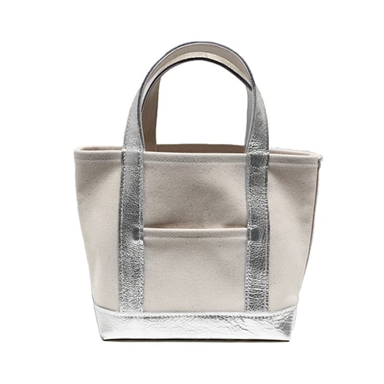 キャンバストート M ハンドル & ボトムレザー │ キナリ × シルバー