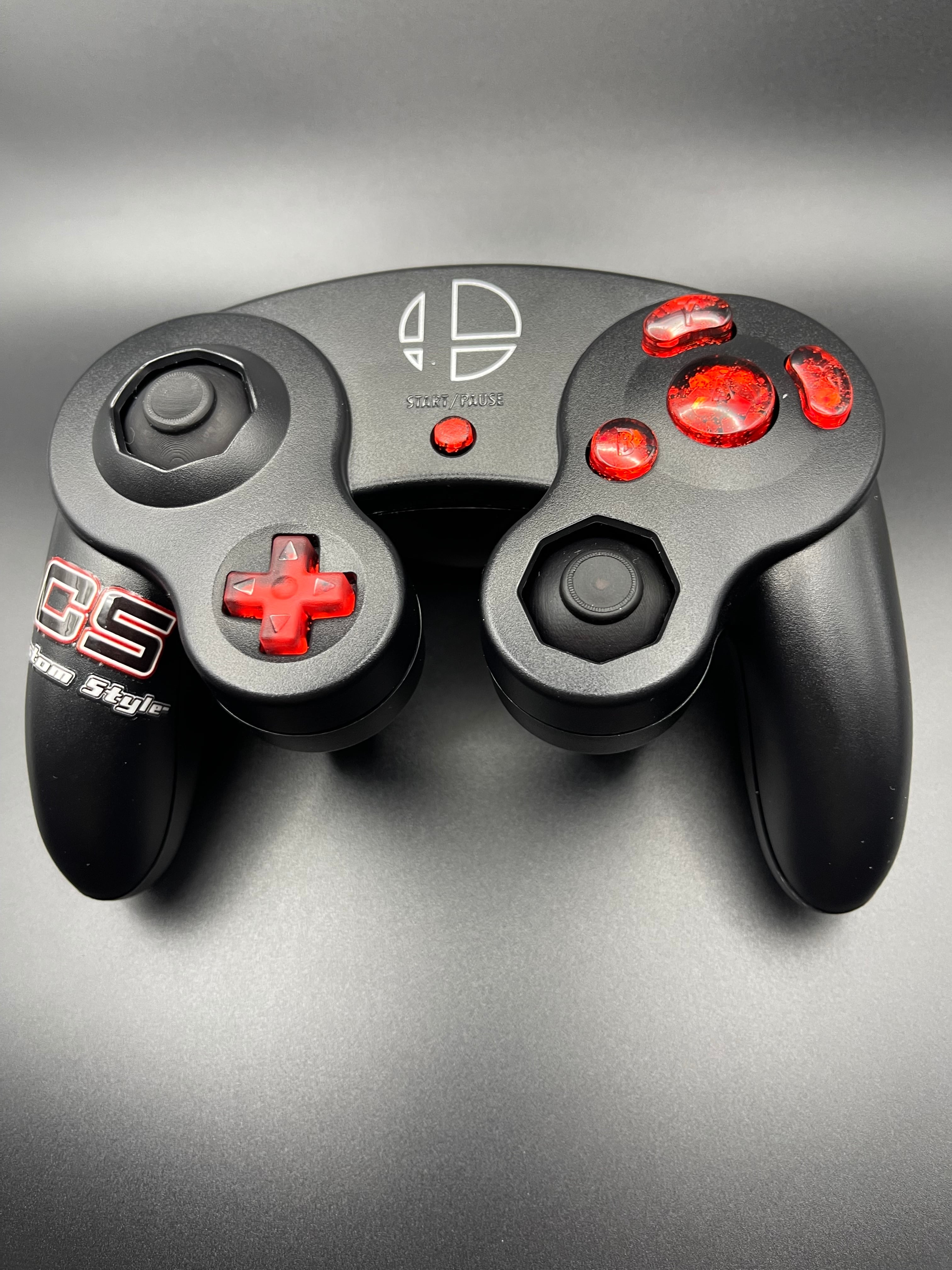 ゲームキューブコントローラー カスタムボタン 純正形状（メタルレッド