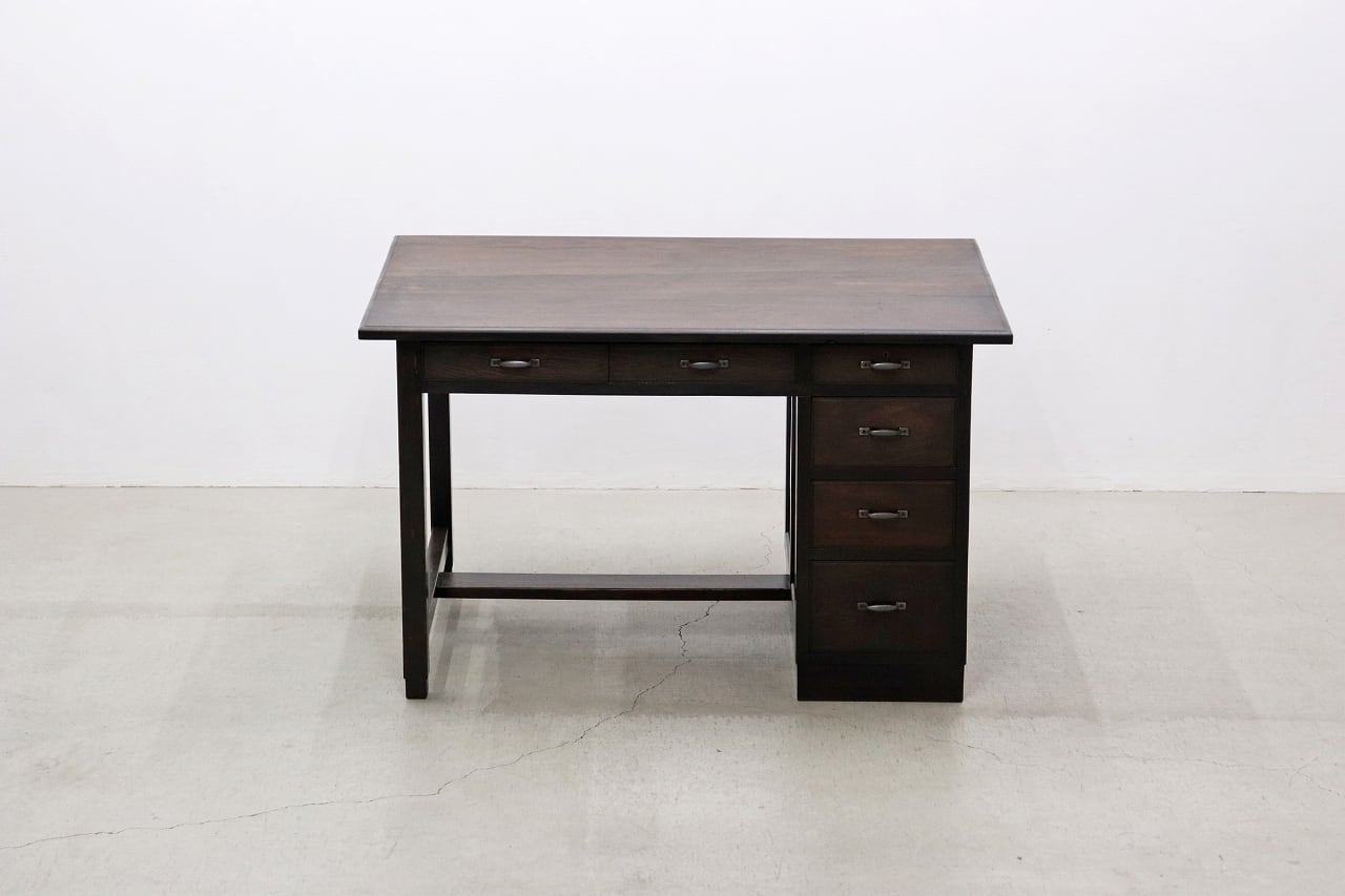 沼津店】レトロ 無垢材 片袖机 作業台 PC デスク 書斎 展示台 飾り台