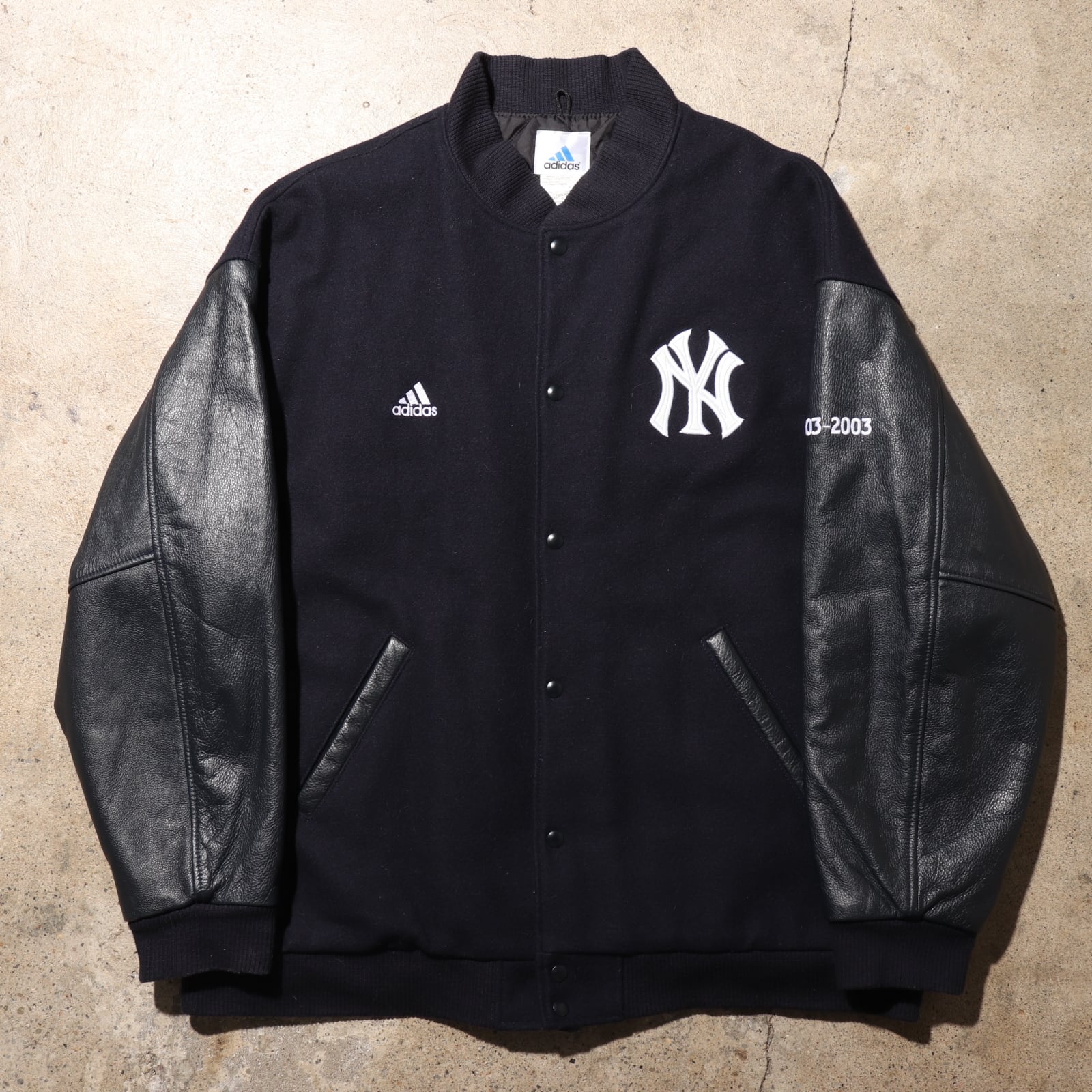 極美品 2XL adidas Yankees レザー スタジャン ジャケット ヤンキース