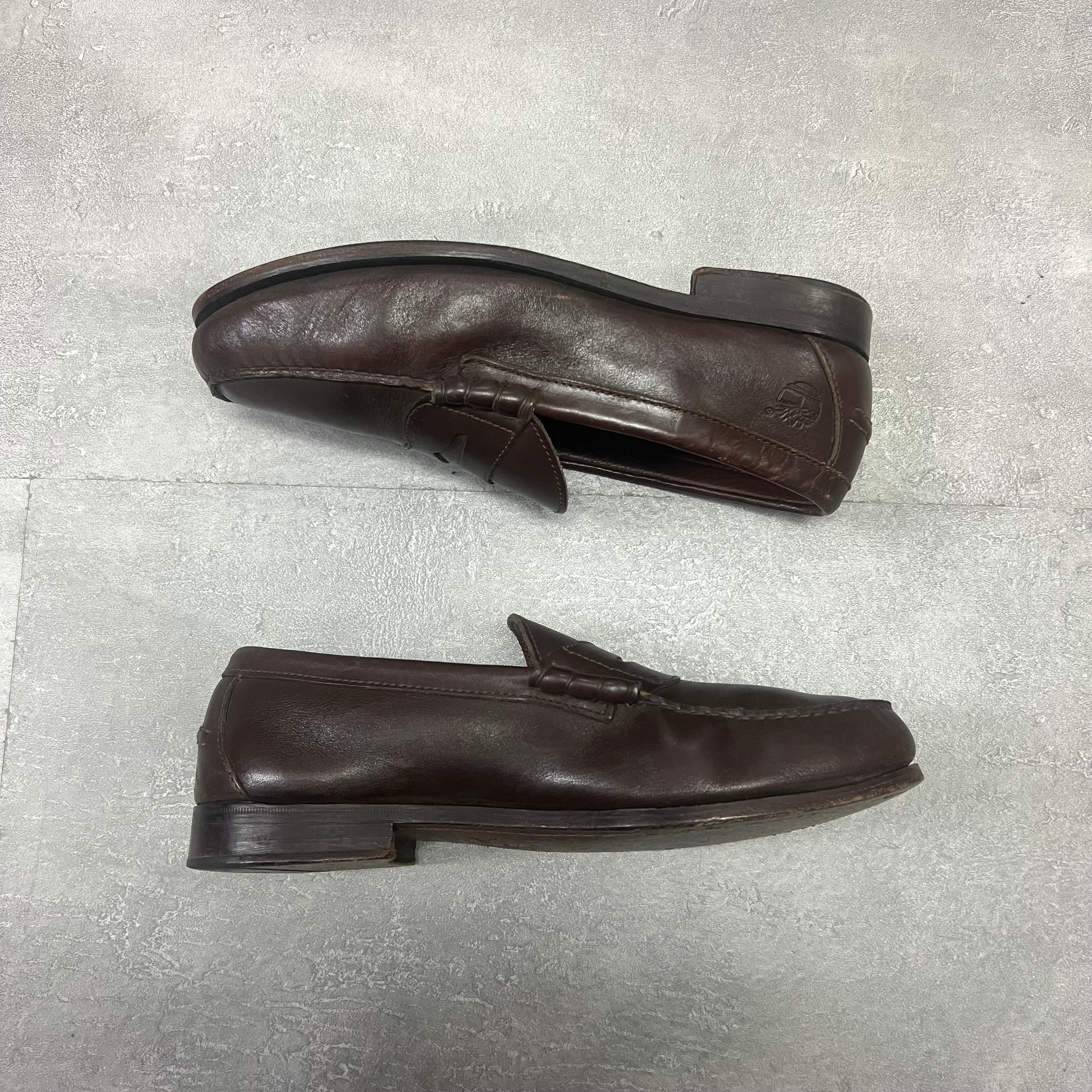 90's TimberlandティンバーランドローファーブラウンレザーUSAアメリカ