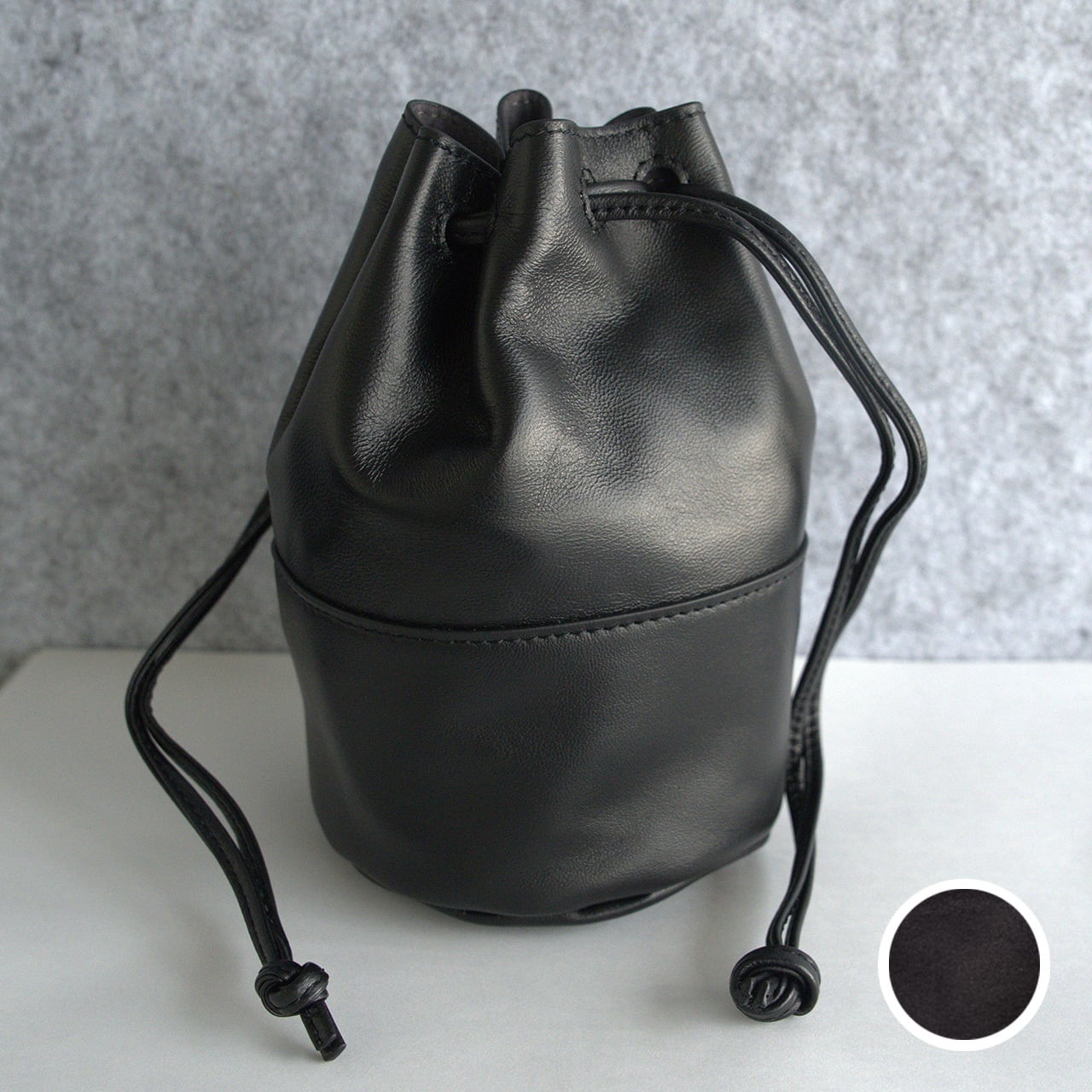 魚拓の巾着（黒×グレー） | kimuchannel