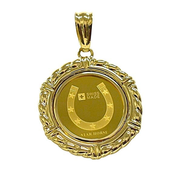 18金×24金】純金ホースコインネックレス ペンダントトップ K18 K24