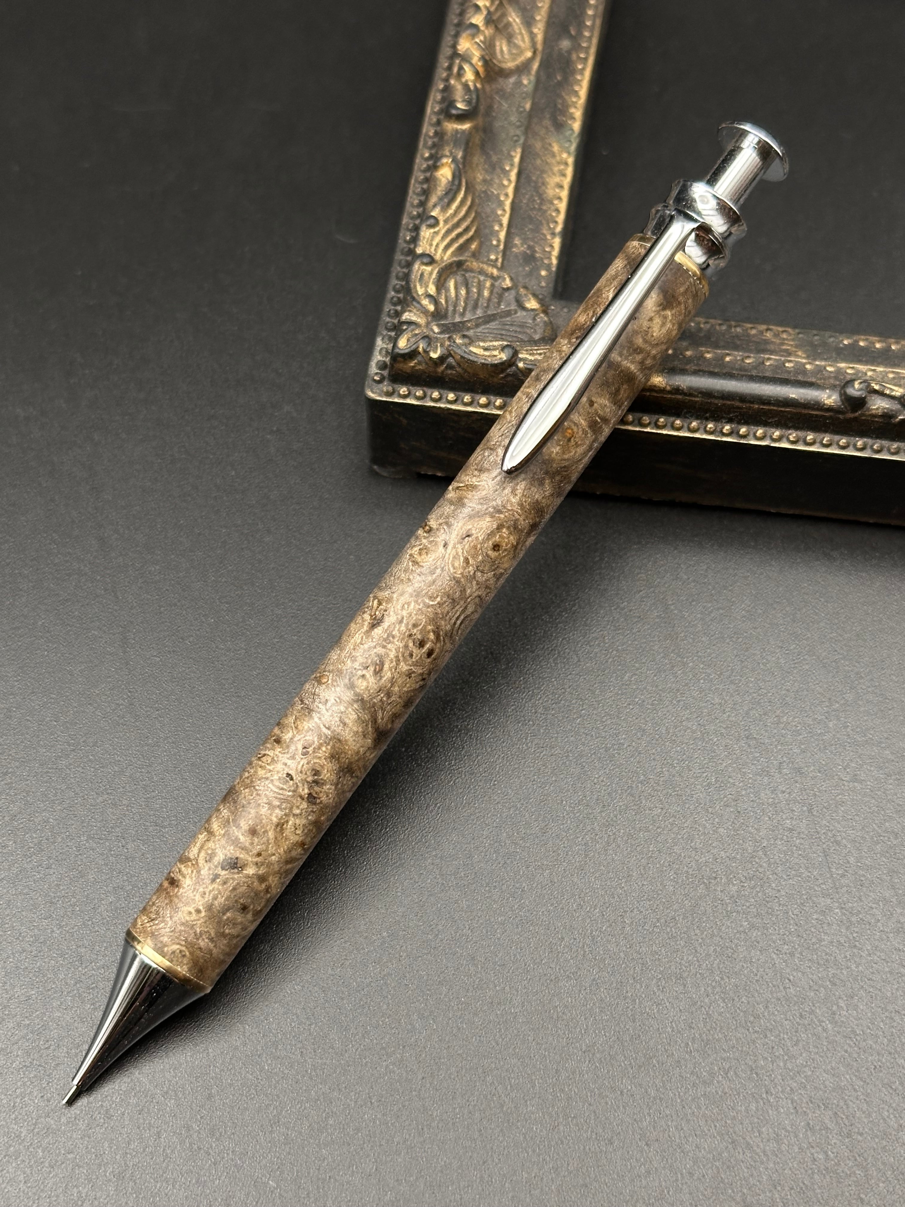 177肥松 木製シャーペン 最強低重心溝付き ステンレス 177肥松 木製