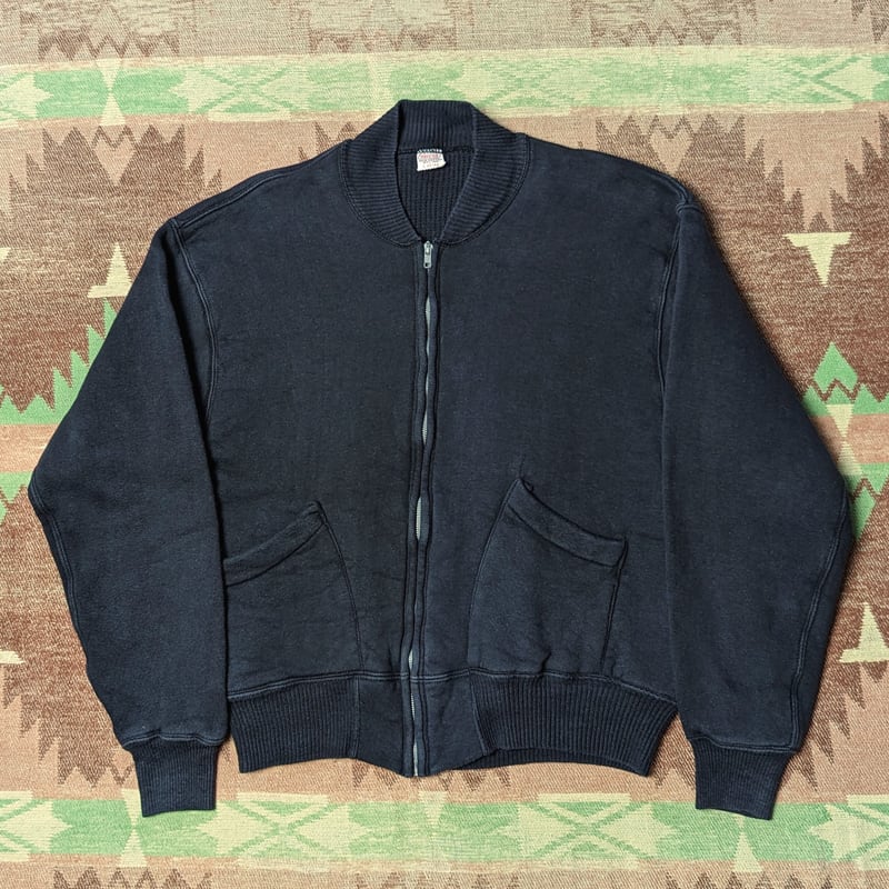 50s BRENT Thermal Lined Zip-Up Sweatshirt （L） BLACK | Wonder