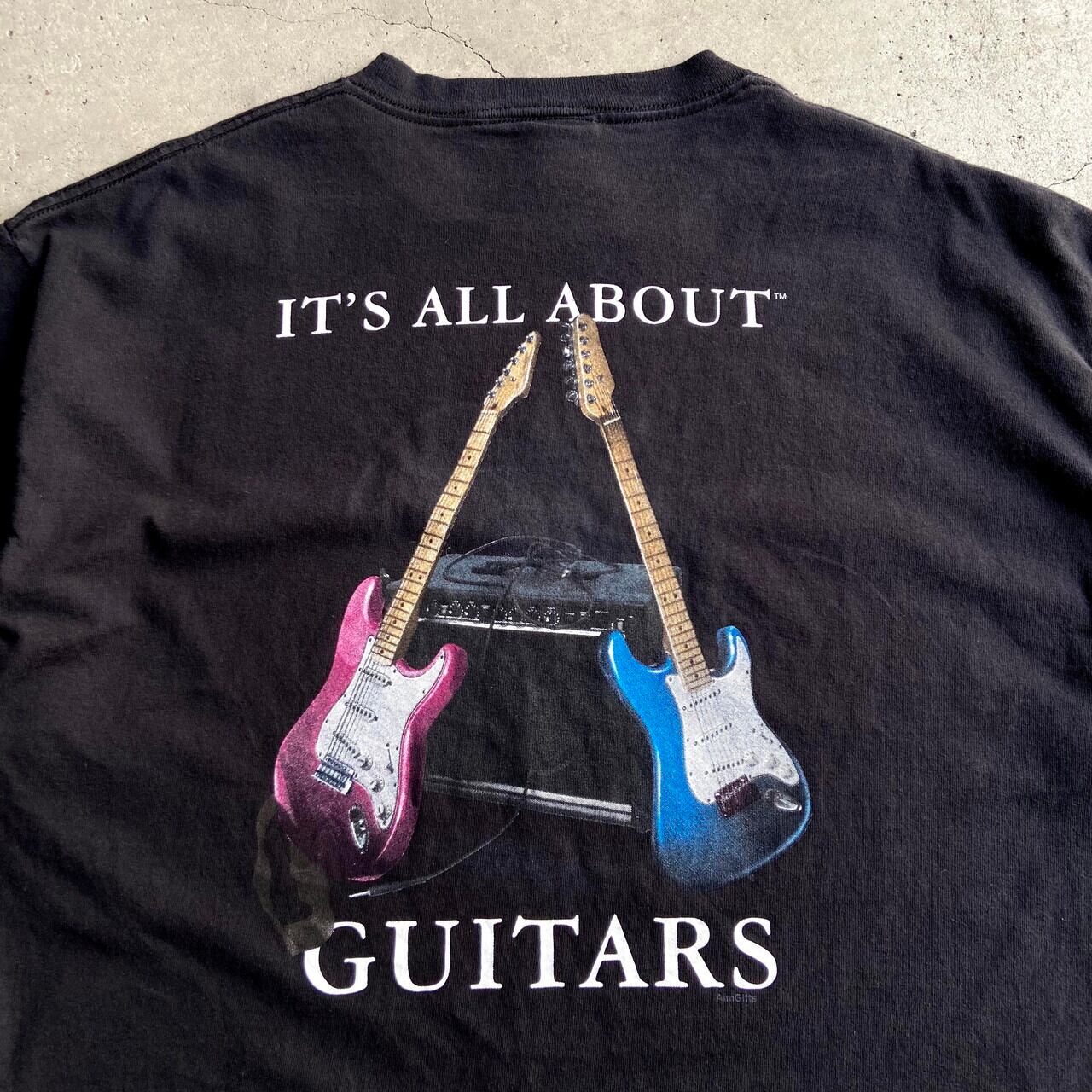 IT'S ALL ABOUT GUITARS ギター 胸ロゴ バックプリントプリントTシャツ