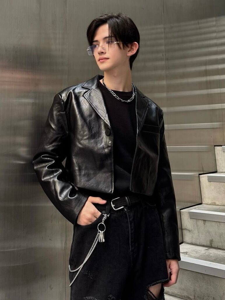 ALUDE SELECT】short pu leather jacket | 【ALUDE】韓国メンズ