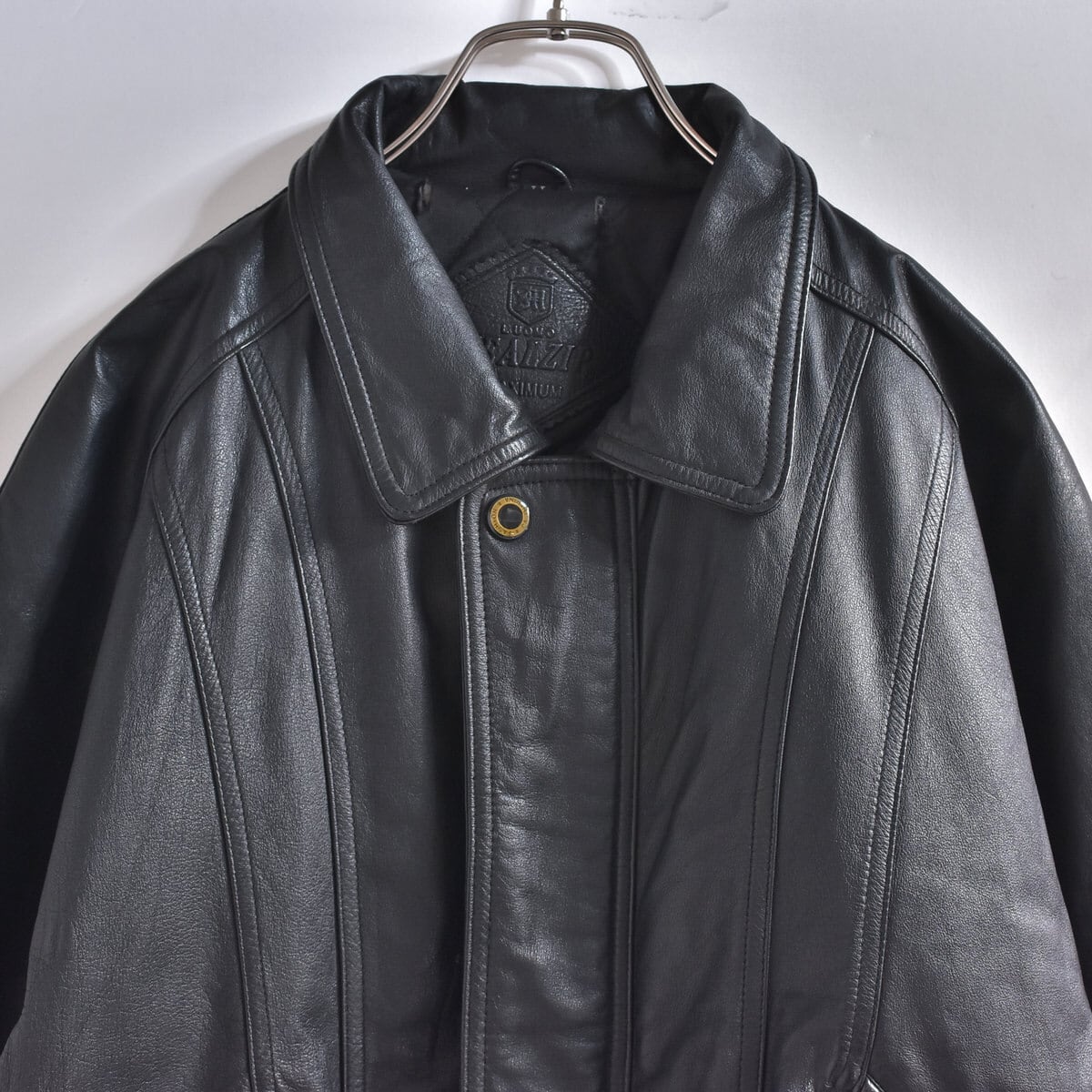 90s～ ZEALZIP MAXIMUM ブラックレザー ブルゾン 本革 ジャンパー 古着