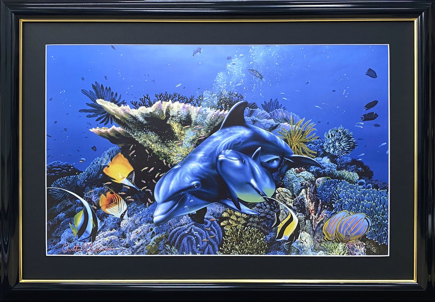 ラッセン ポスター「マザーズ ラブ」海 マリンアート イルカ アート