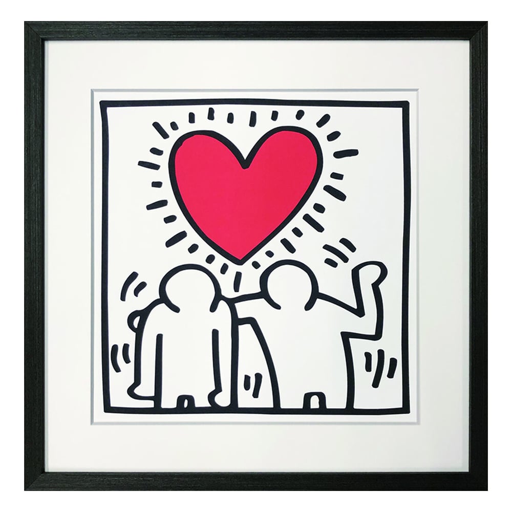 額縁付き] キース・ヘリング「Untitled (be mine), 1987」アート