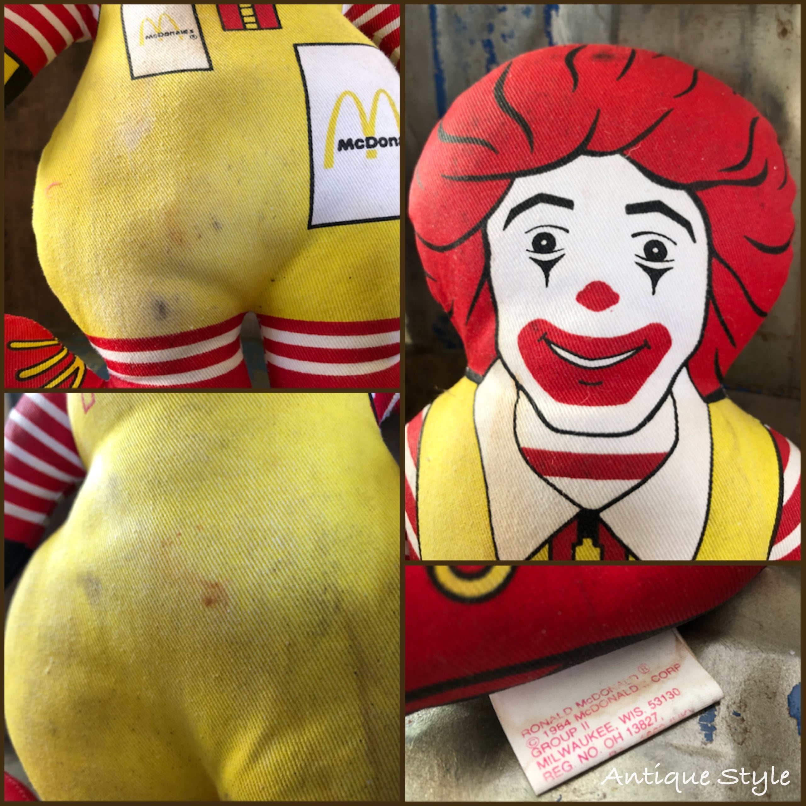 送料込】1984's マクドナルド ロナルド ドナルド ぬいぐるみ