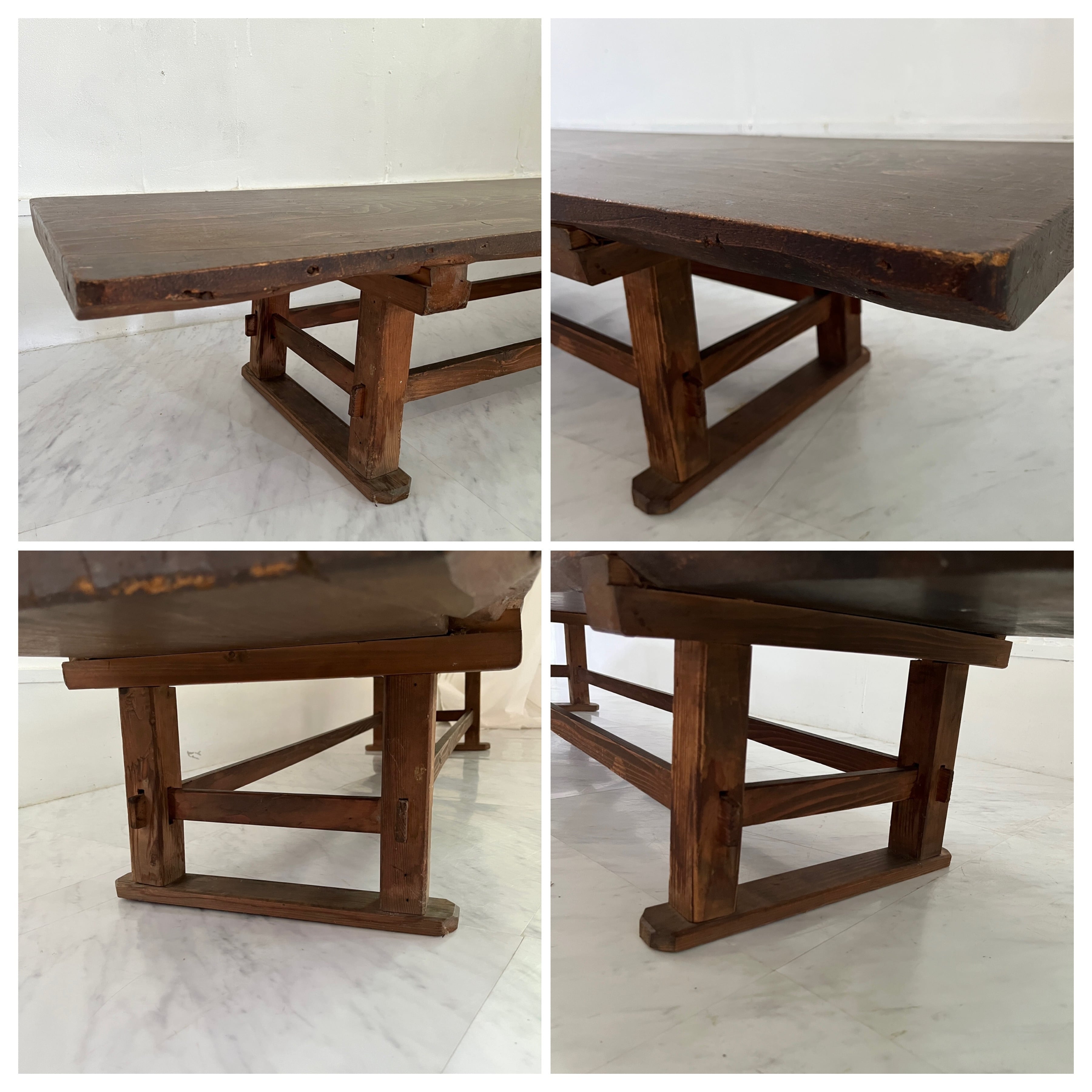 レトロ 長机 古家具 ローテーブル 木の机 飾り台 作業台 | reberry