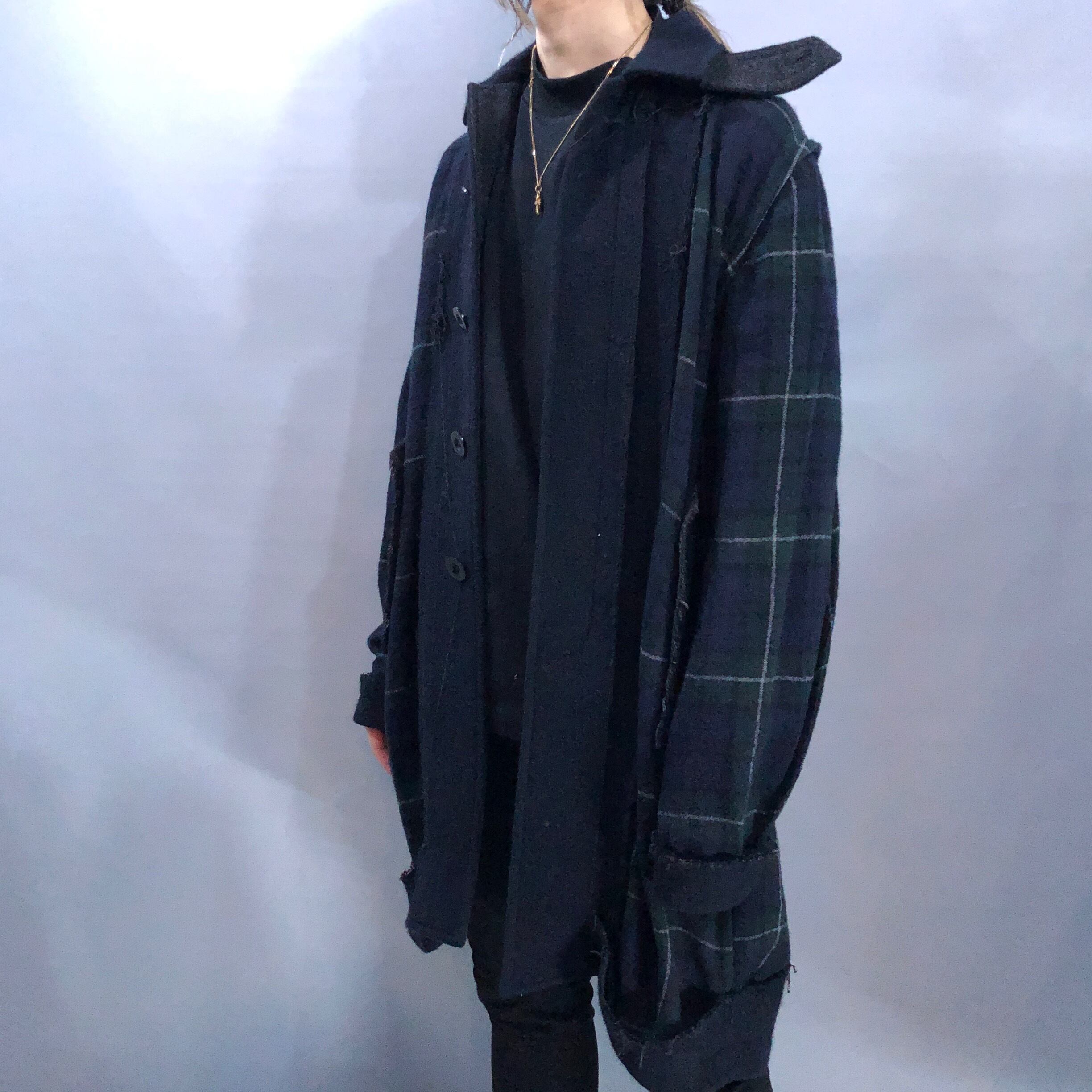 sacai】14AW チェックパターン ドッキングコート sb2203 | ブランド