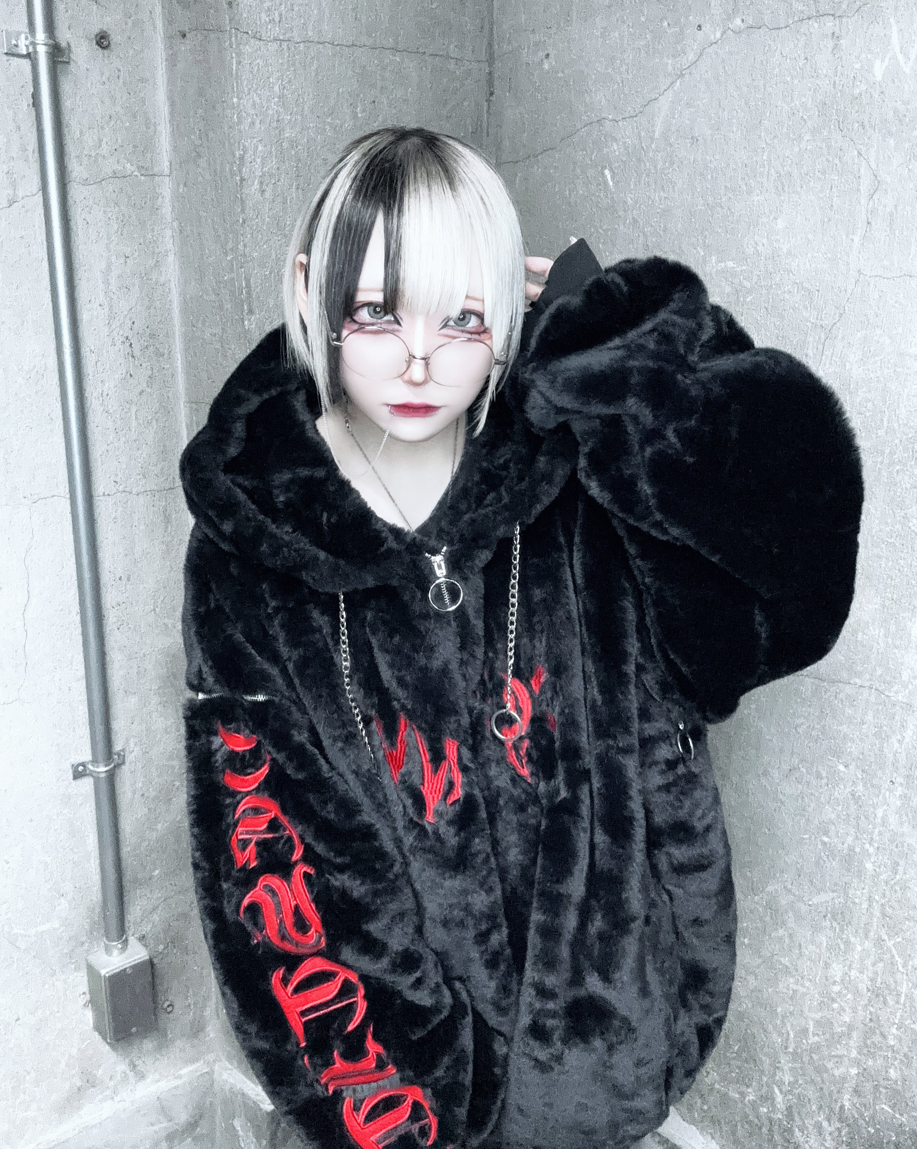 PSYNYXX×THICC 魔法陣ファーブルゾン ストリート 地雷系 | 韓国系ユニ