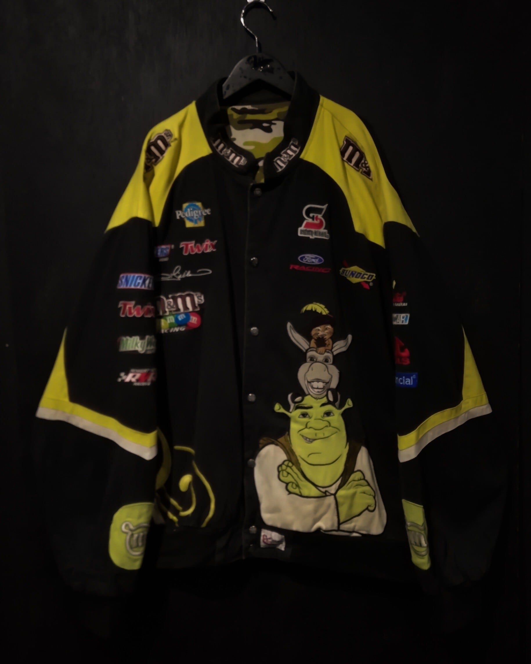 WEAPON VINTAGE】m&m's × Shrek Design Vintage Loose Racing Jacket