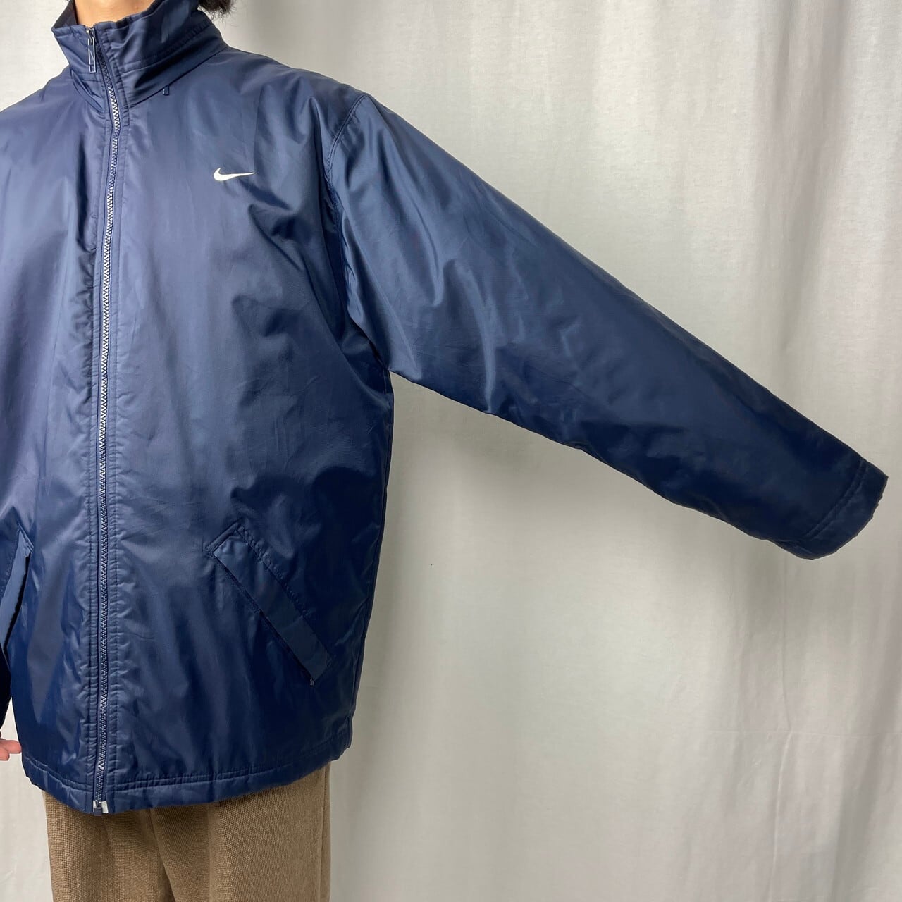 00年代 NIKE ナイキ ナイロンジャケット 中綿入り スウォッシュロゴ