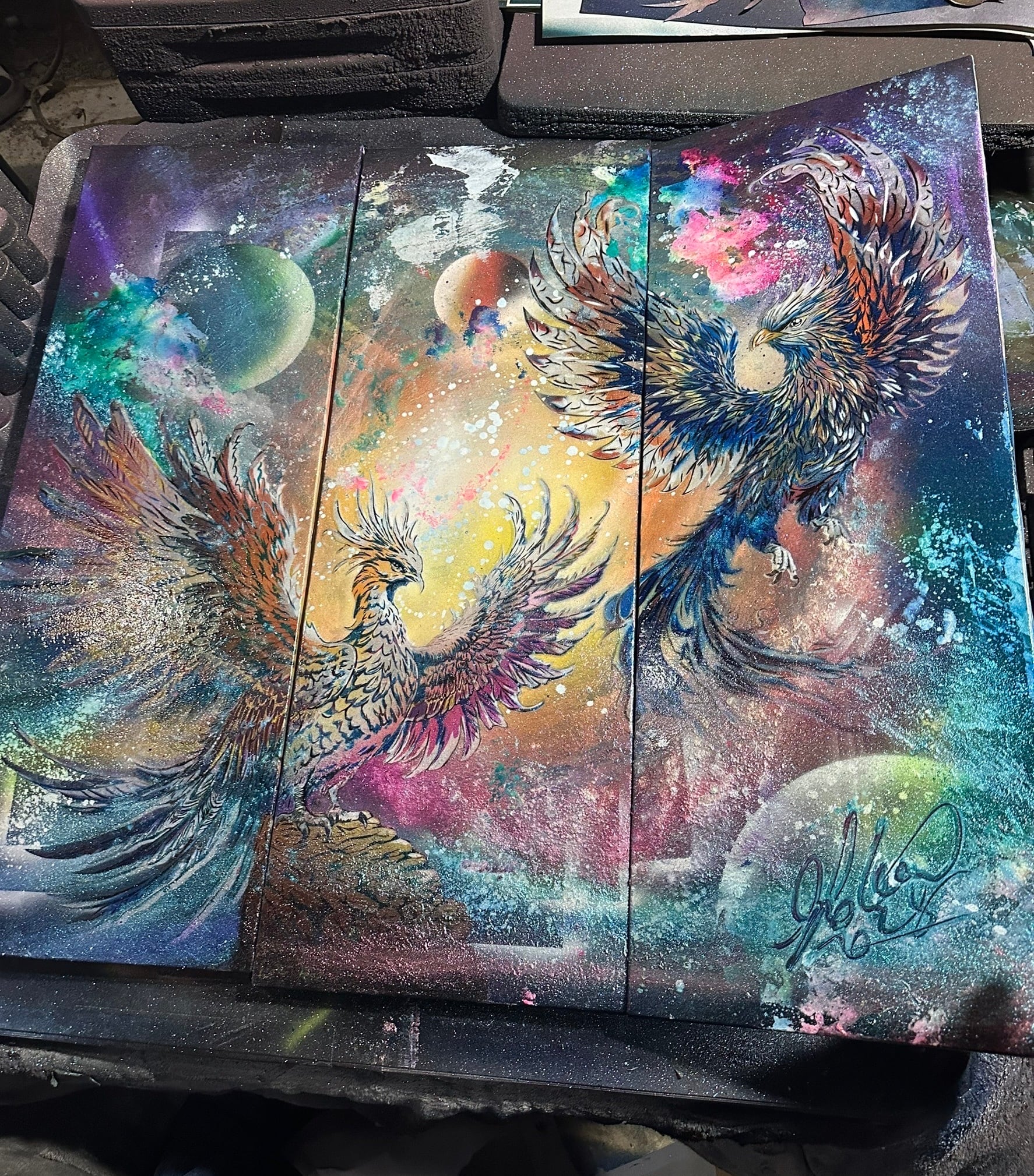 H⭐︎K様スプレーアートエデン原画2枚 H⭐︎K様スプレーアートエデン