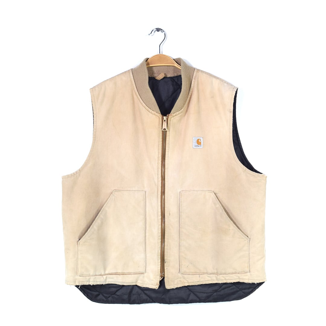 90s カーハート USA製 ヴィンテージ ダックベスト ベージュ フェード