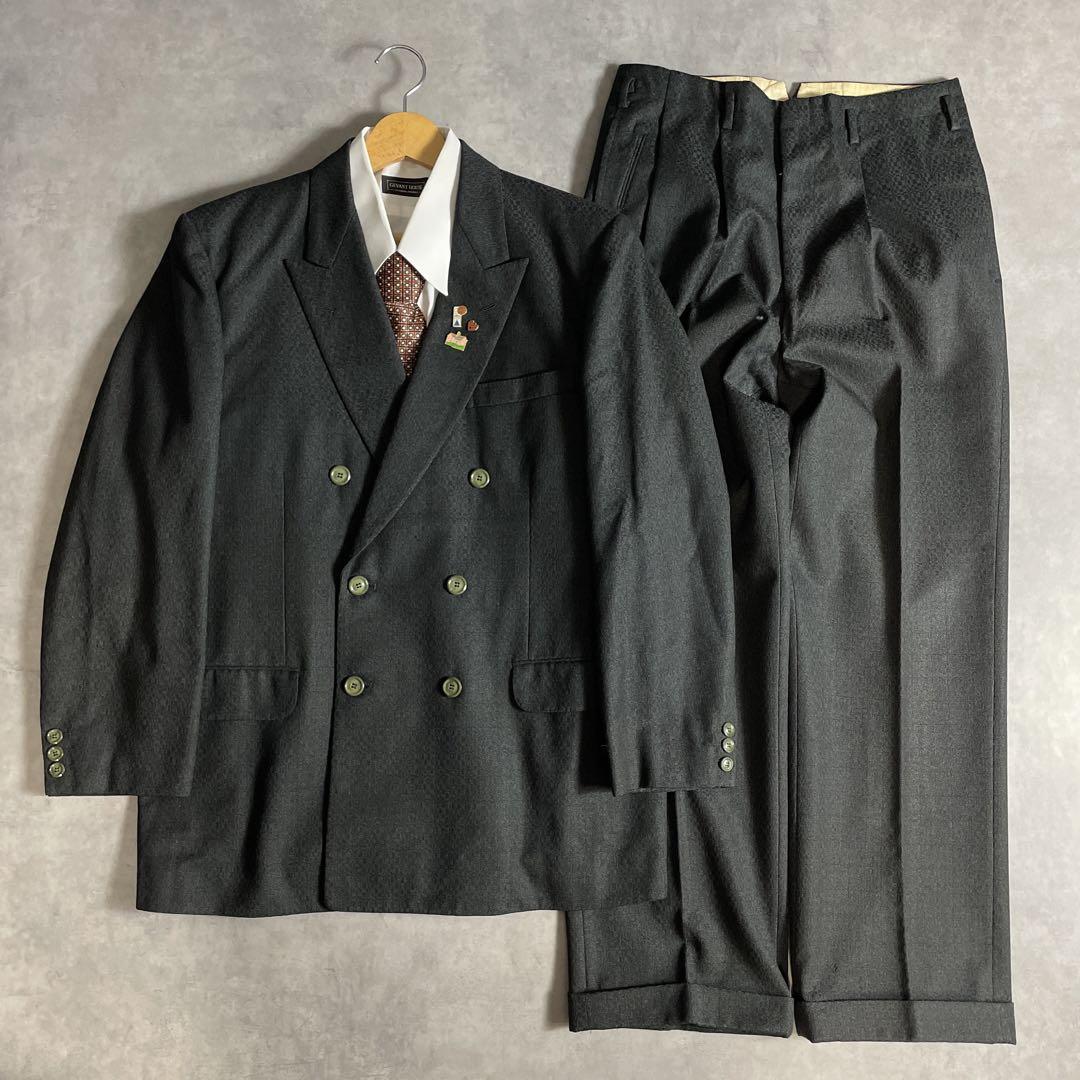 80s-90s スーツ ダブル セットアップ成人式vol.180 黒緑 | Flog.