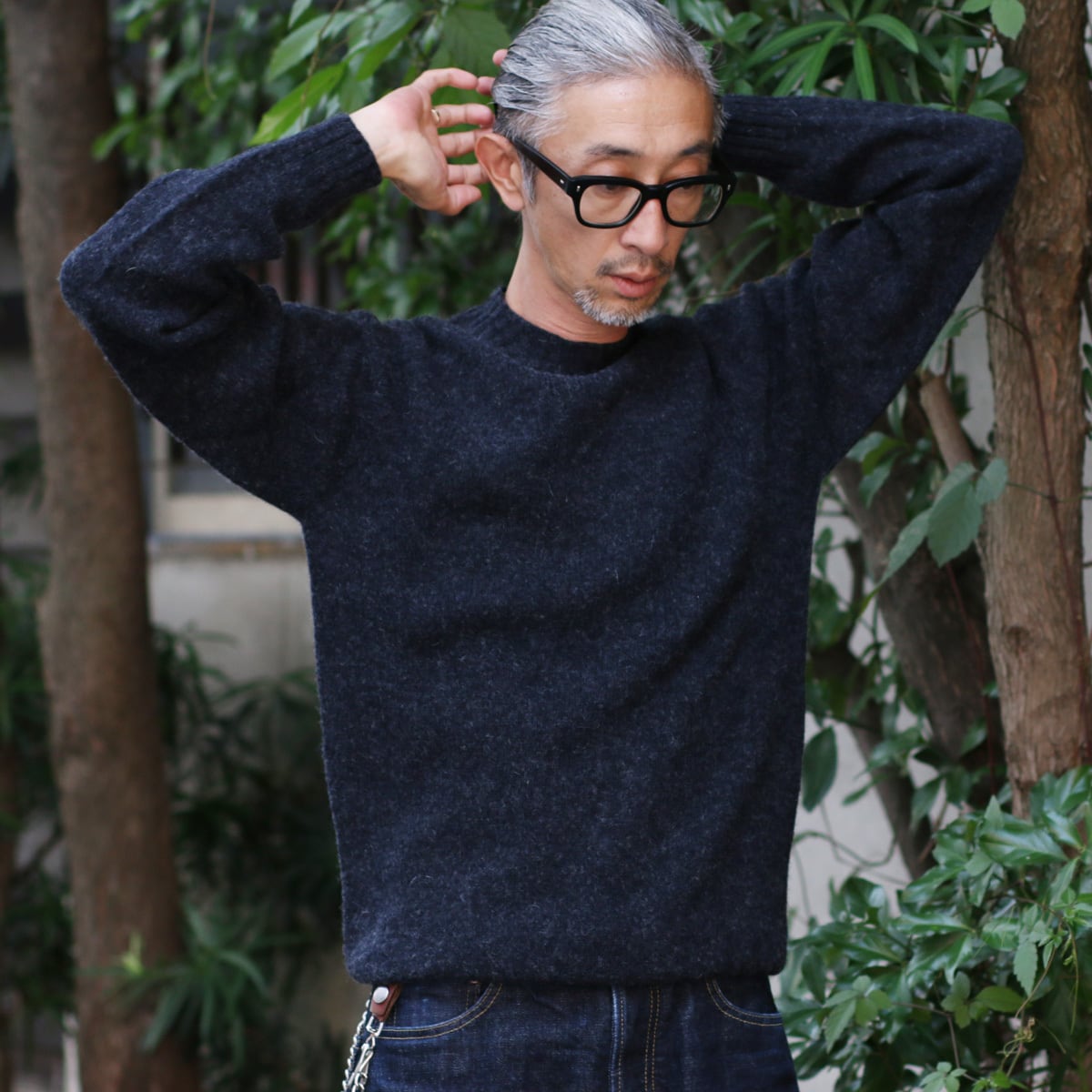 INVERALLAN インバーアラン シェットランドセーター NEW NAVY(ニュー