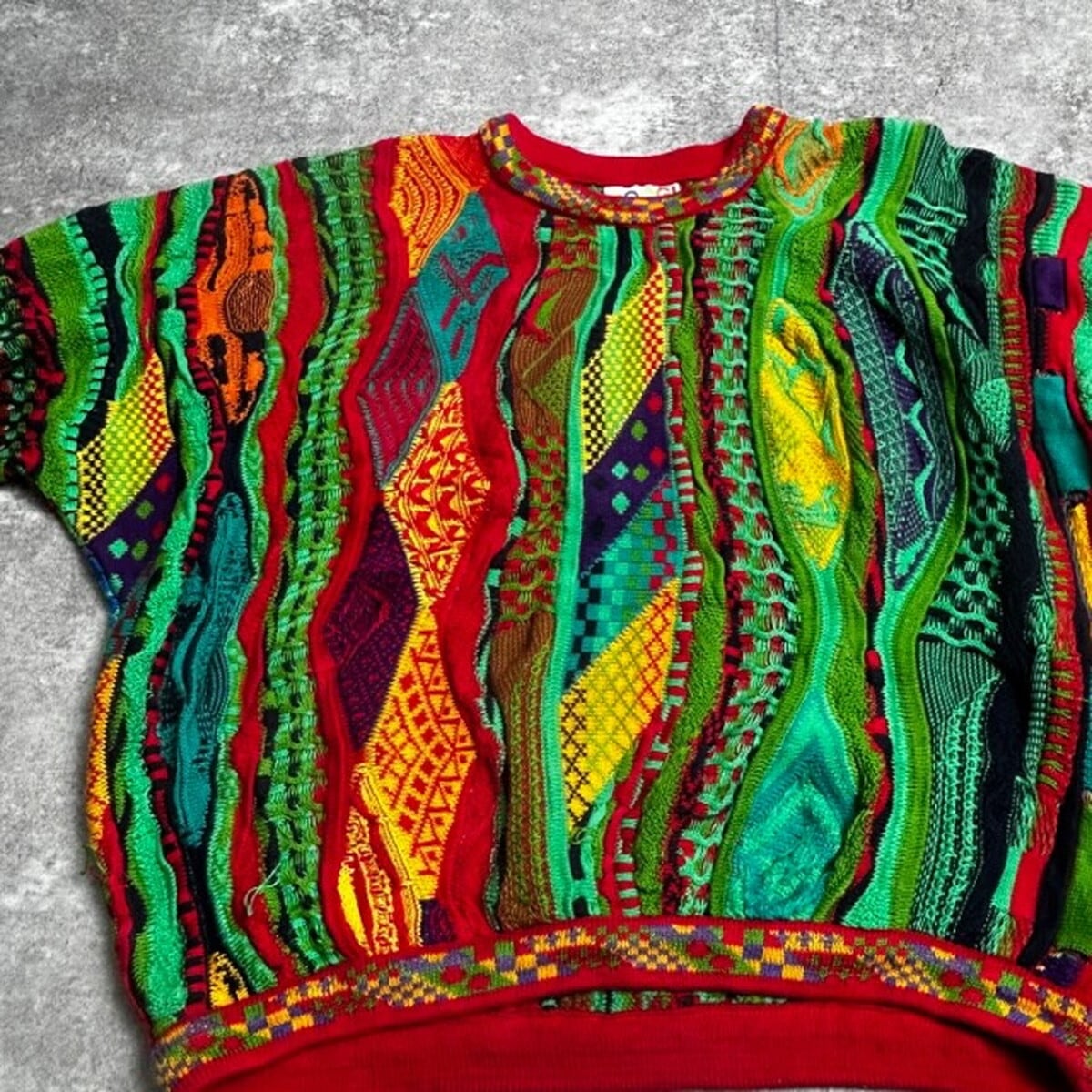COOGI クージー 総柄 3D コットン ニット セーター Australia製 SIZE