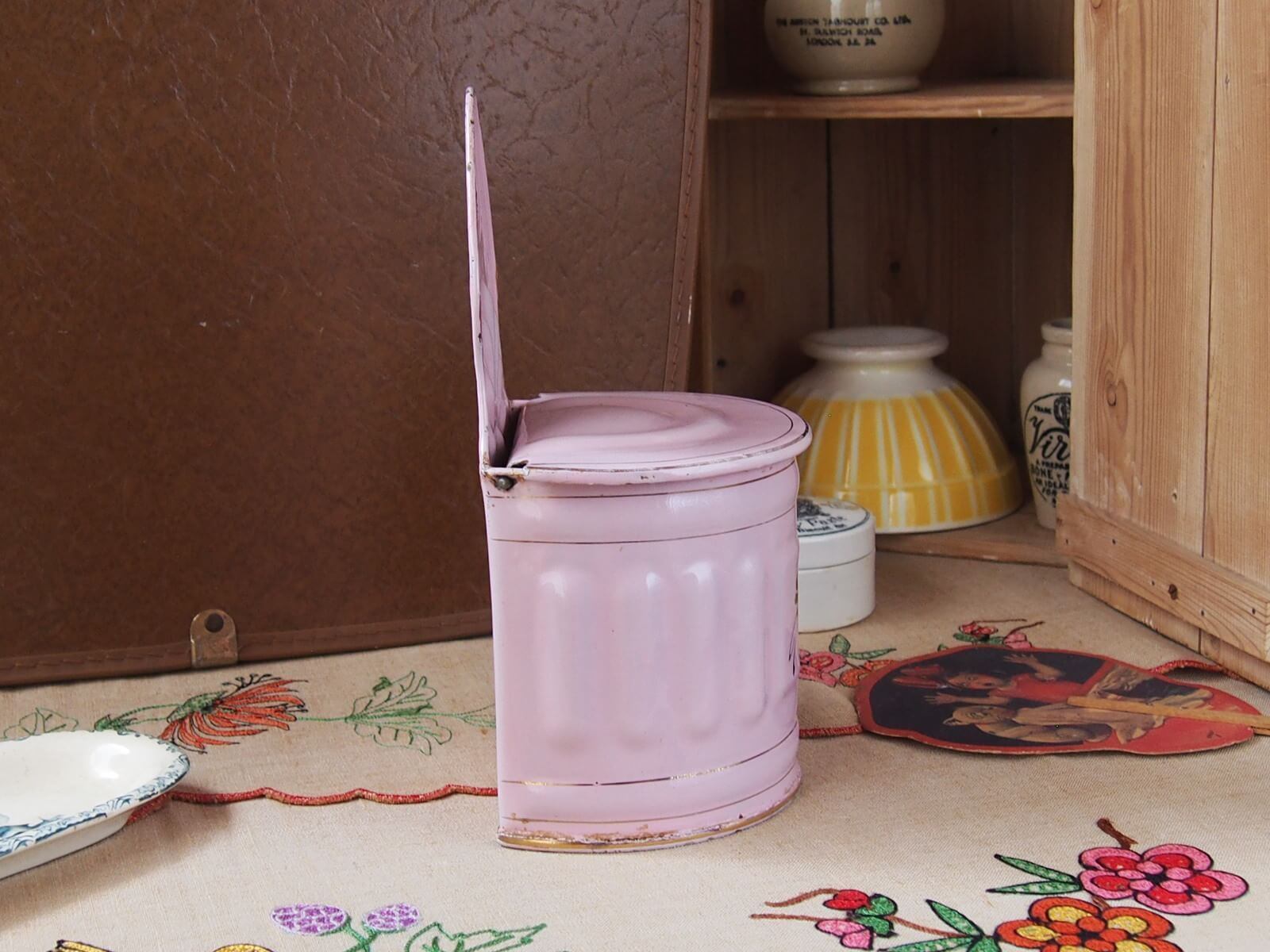 フランスアンティーク ホーローセル缶 SEL ピンク | Bonny Bee