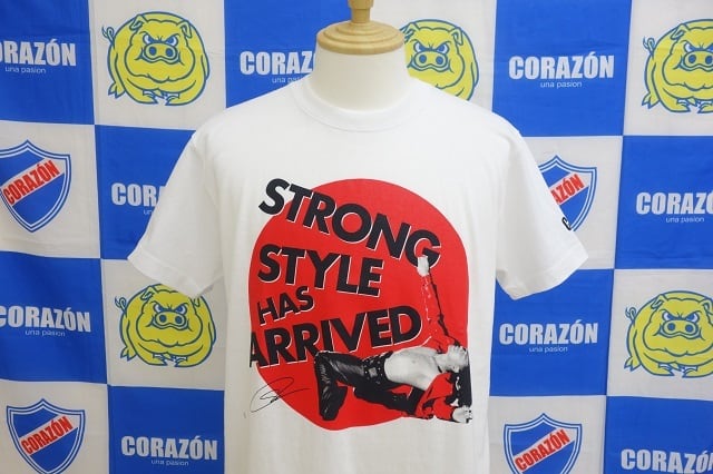 中邑真輔✖️CORAZON『STRONG STYLE HAS ARRIVED』Tシャツ(ホワイト