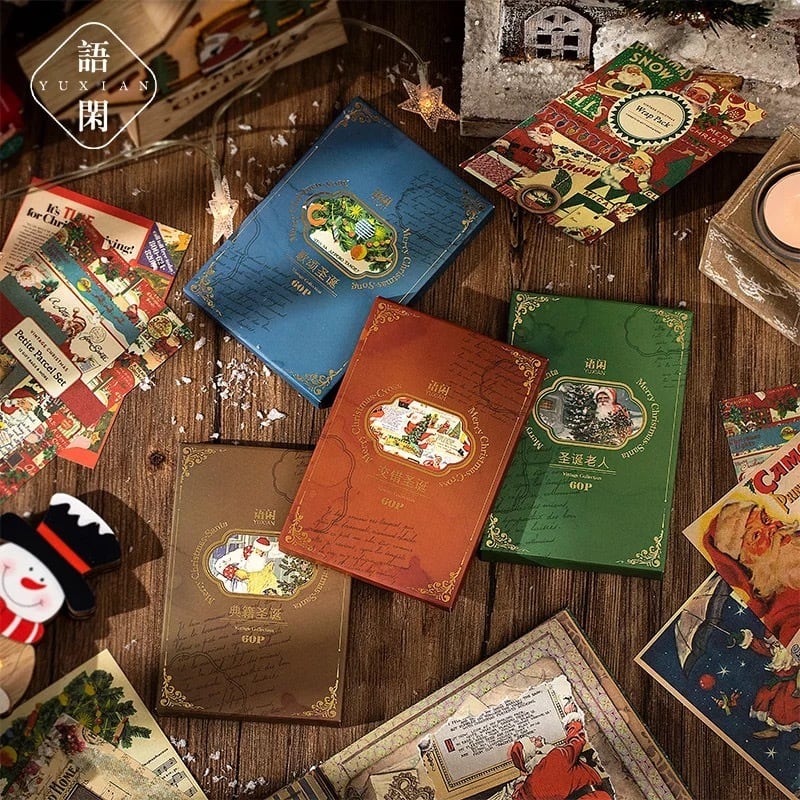 新品 紙もの 4種 クリスマス コラージュ 紙モノ サンタさん トナカイ