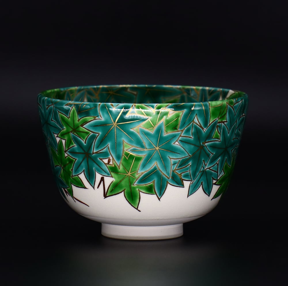 抹茶碗 色絵 青楓 | 京焼窯元 橋本城岳