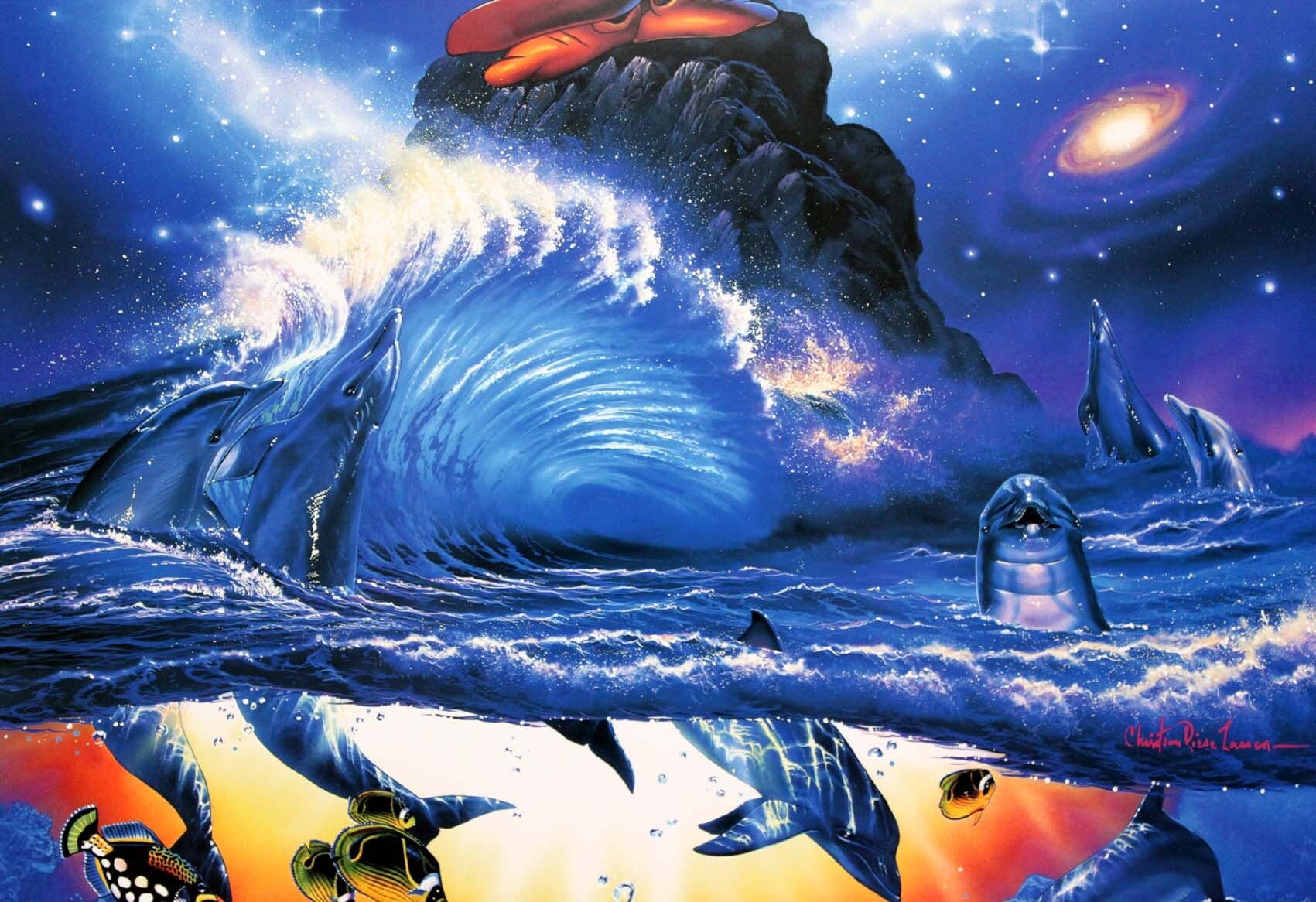 ラッセン ソーサラー オブ ザ シー額装済み ラッセン ソーサラー オブ