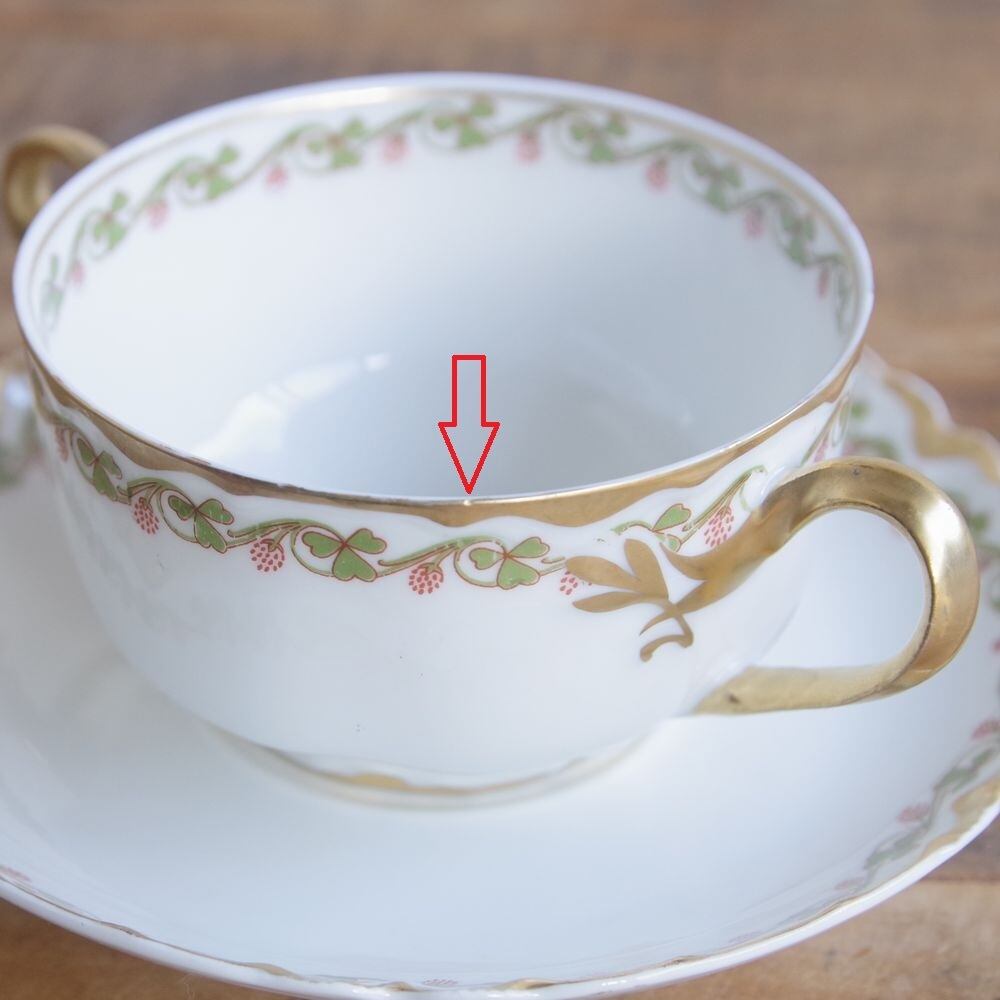 フランス アンティーク 食器 陶器 リモージュ アビランド クローバー柄